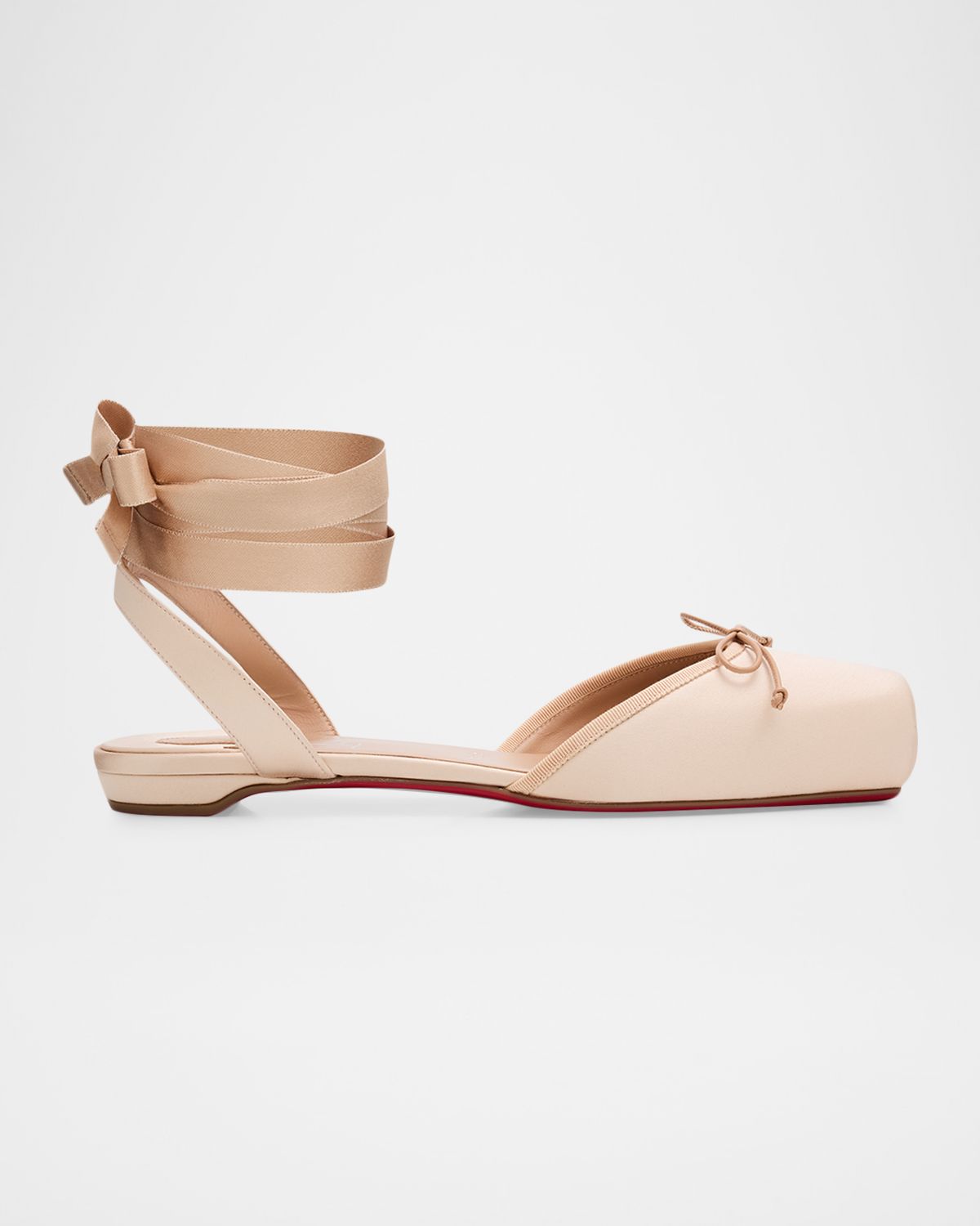 Christian Louboutin Cassia Satin Lace-Up Ballerina Flats | Thumbnail 7