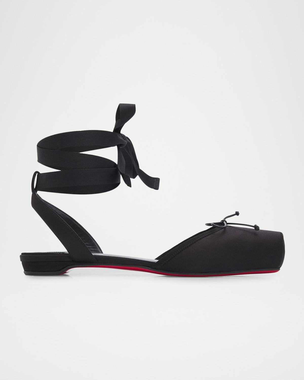 Christian Louboutin Cassia Satin Lace-Up Ballerina Flats | Thumbnail 7