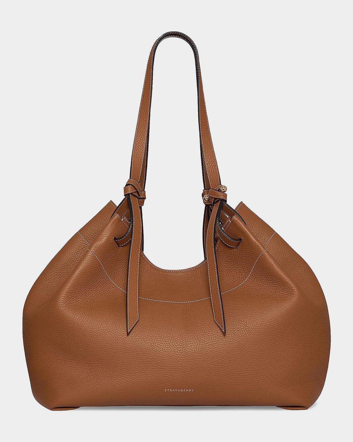 STRATHBERRY Barra Pleated Leather Tote Bag