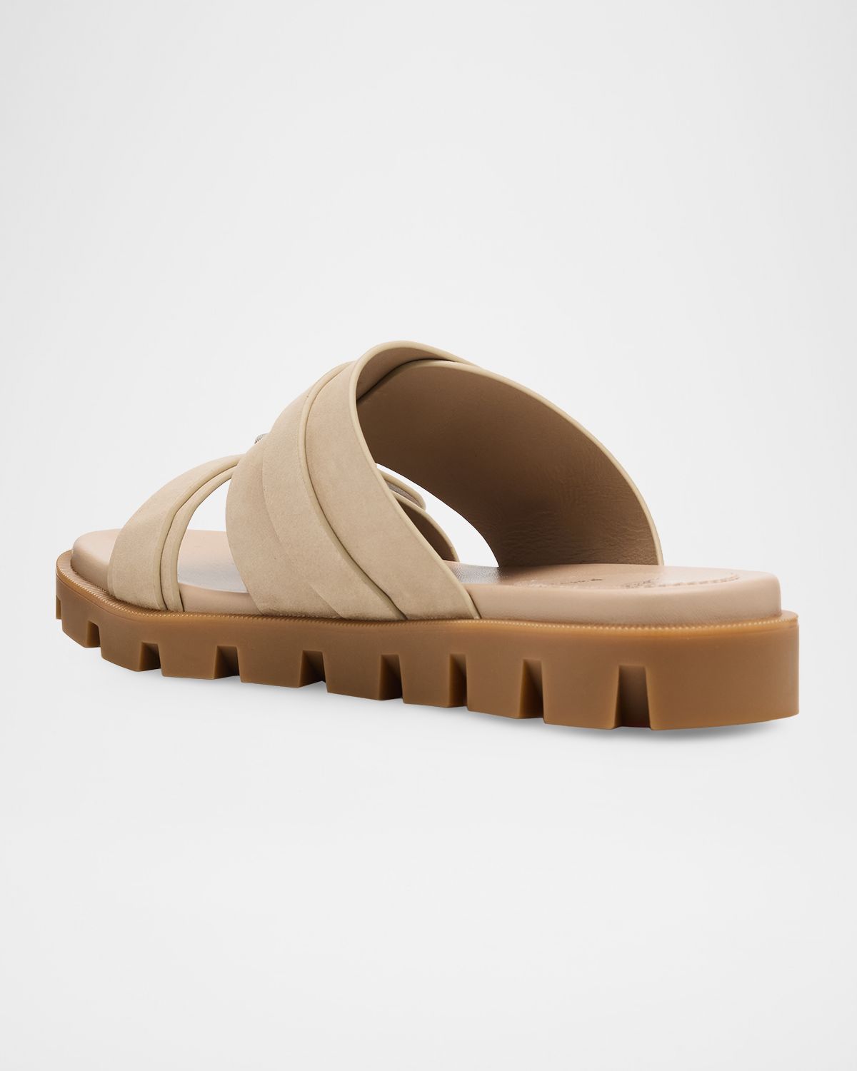 Christian Louboutin Her in Roma Suede Lug-Sole Slide Sandals
