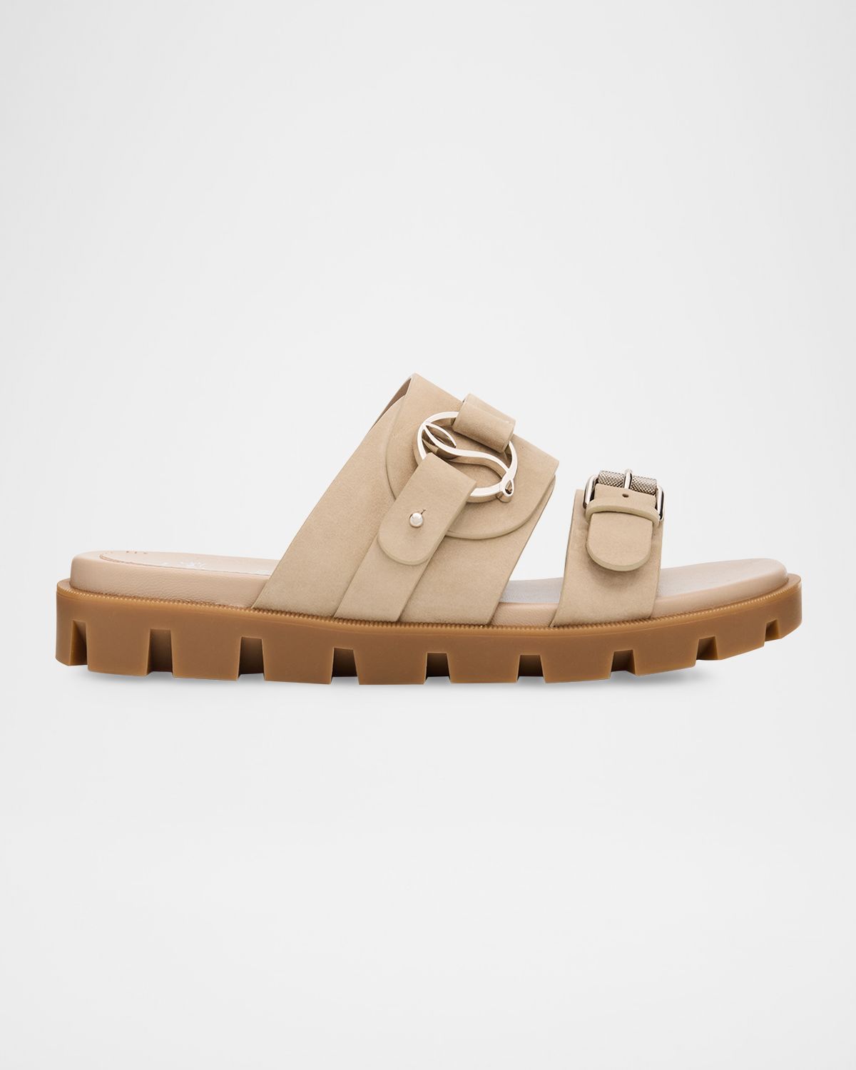 Christian Louboutin Her in Roma Suede Lug-Sole Slide Sandals | Thumbnail 5 Christian Louboutin Her in Roma Suede Lug-Sole Slide Sandals | Thumbnail 5