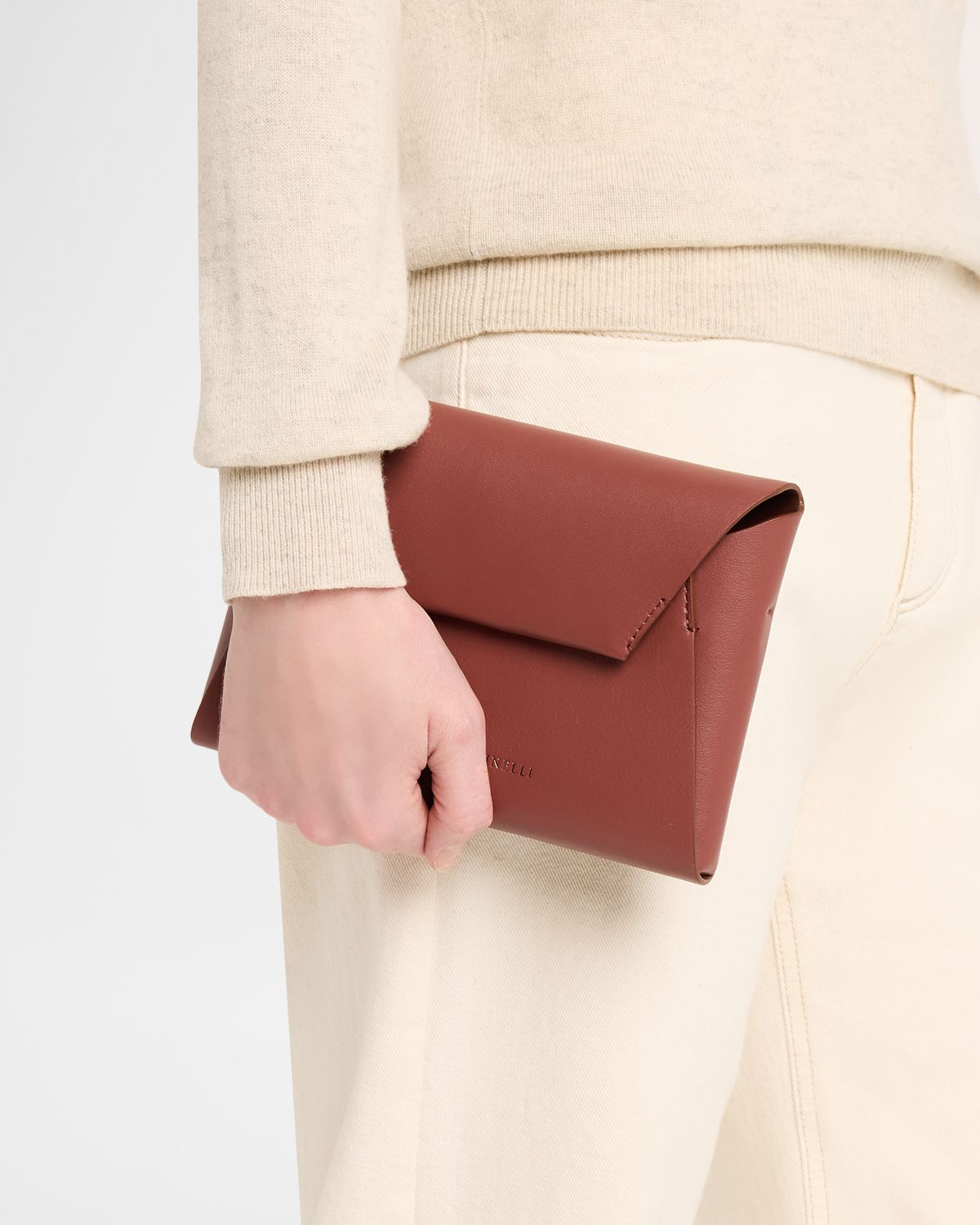 Brunello Cucinelli Leather Envelope Pochette Clutch Bag | Thumbnail 11 Brunello Cucinelli Leather Envelope Pochette Clutch Bag | Thumbnail 11