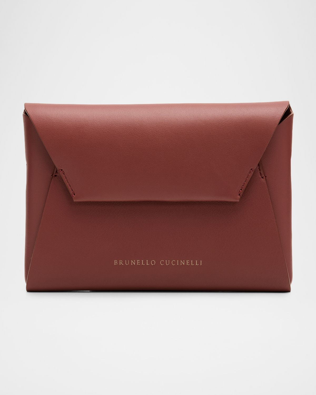 Brunello Cucinelli Leather Envelope Pochette Clutch Bag