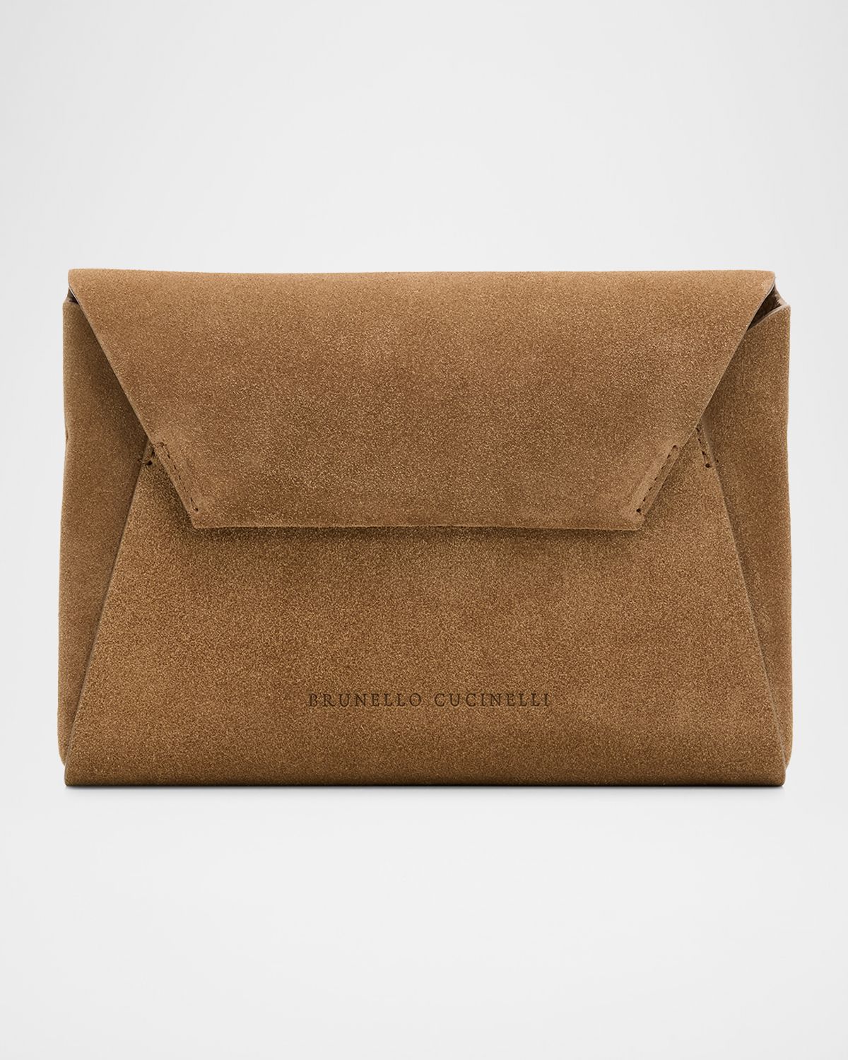 Brunello Cucinelli Suede Envelope Pochette Clutch Bag