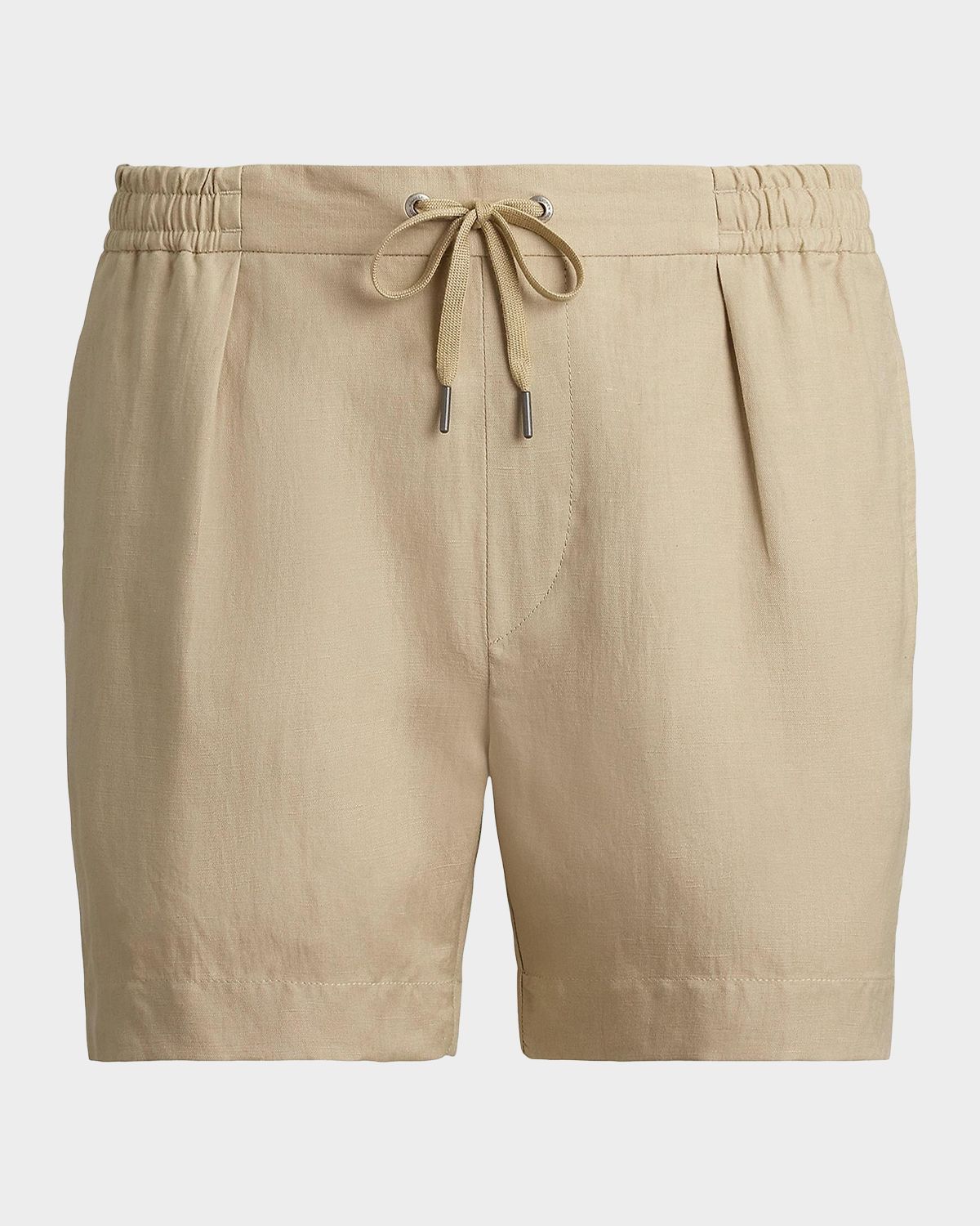Ralph Lauren Purple Label Men 's Silk and Linen Pleated Drawstring Shorts