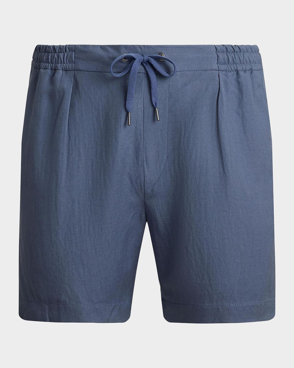 Ralph Lauren Purple Label Men 's Silk and Linen Pleated Drawstring Shorts