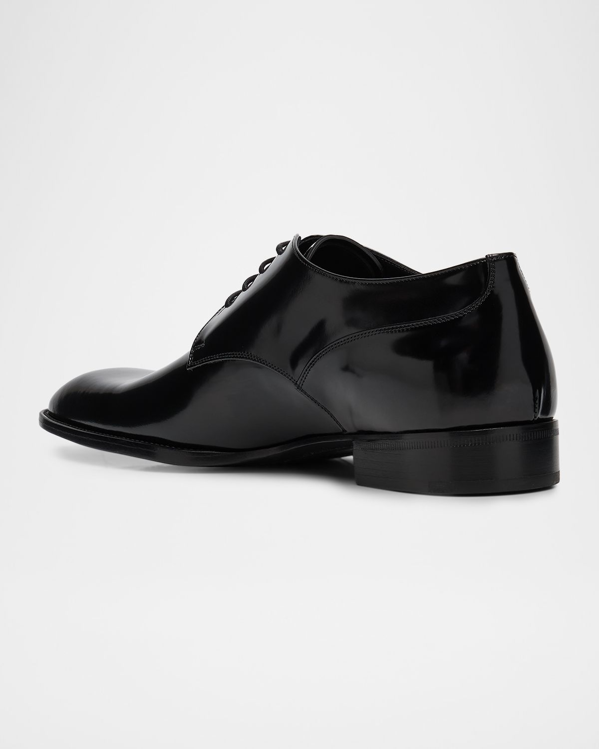 Saint Laurent Men 's Stanton Glazed Leather Derby Shoes