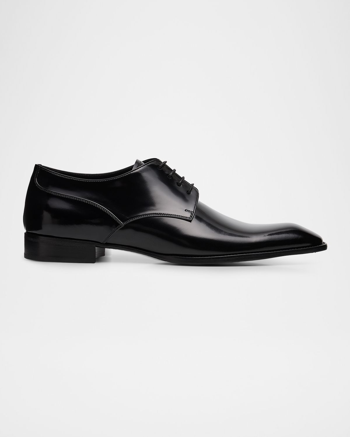 Saint Laurent Men 's Stanton Glazed Leather Derby Shoes | Thumbnail 5