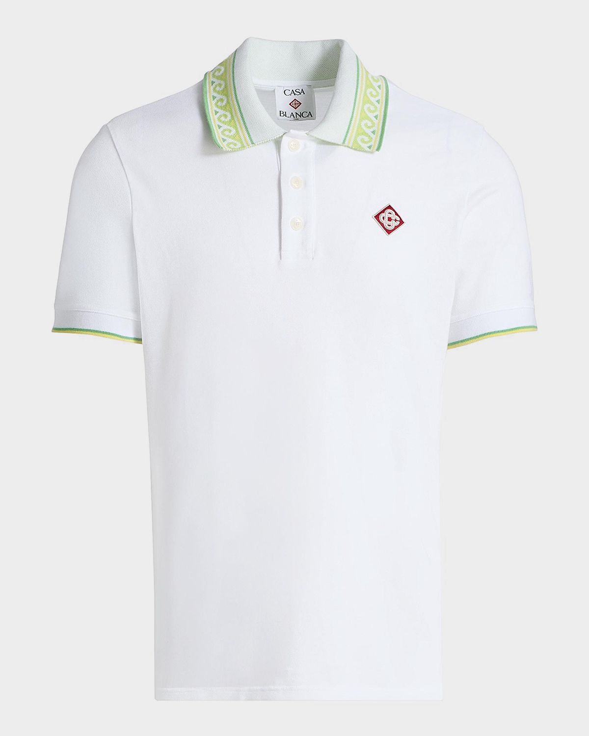 CASABLANCA Men 's Contrast-Trim Cotton Polo Shirt