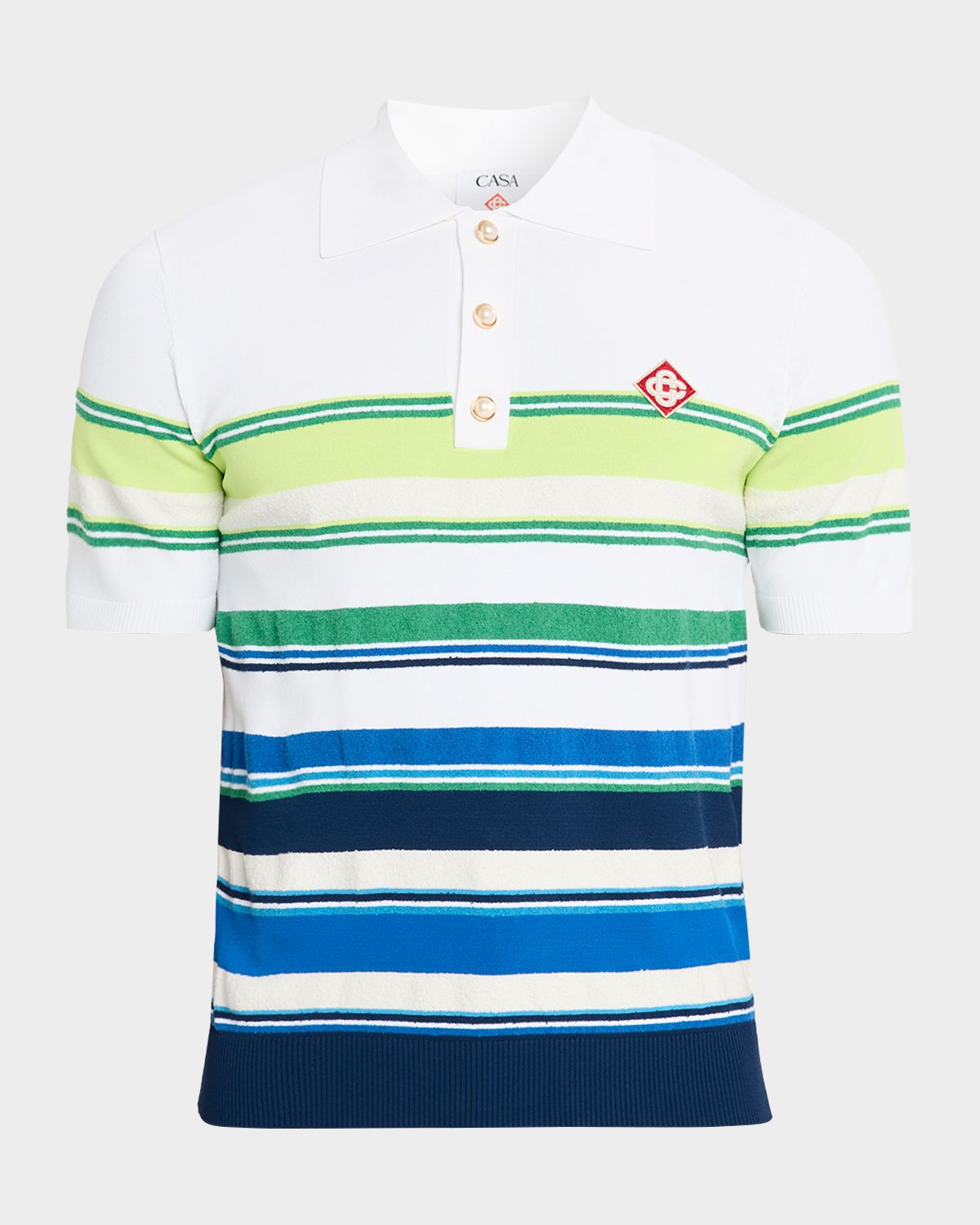 CASABLANCA Men 's Gradient Multi-Stripe Polo Shirt