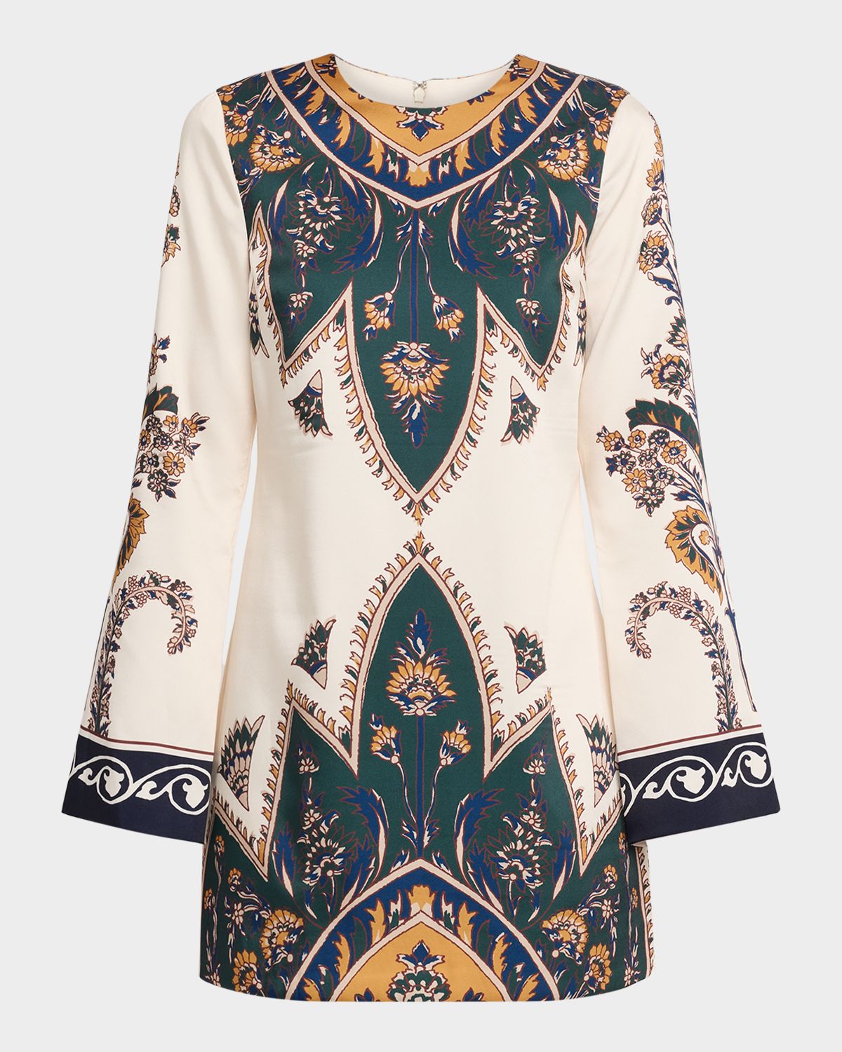 Veronica Beard Cromwell Printed Long-Sleeve Mini Dress