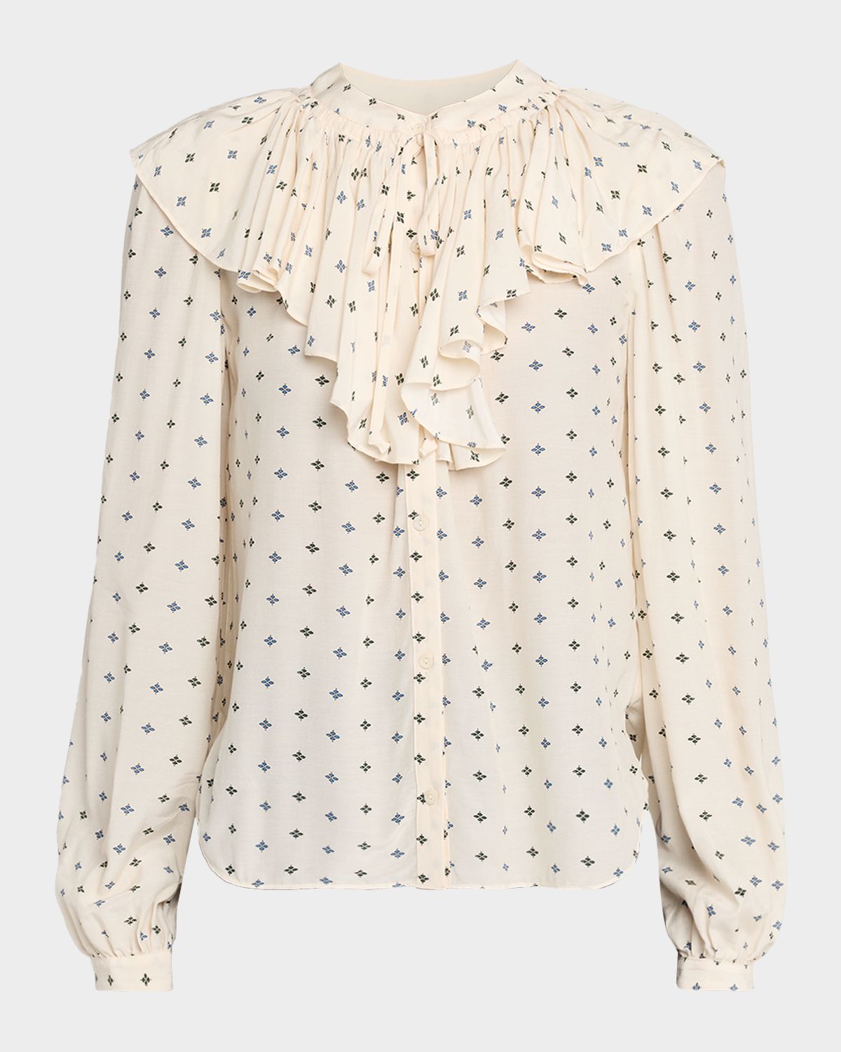 Veronica Beard Gomez Long-Sleeve Ruffle Blouse