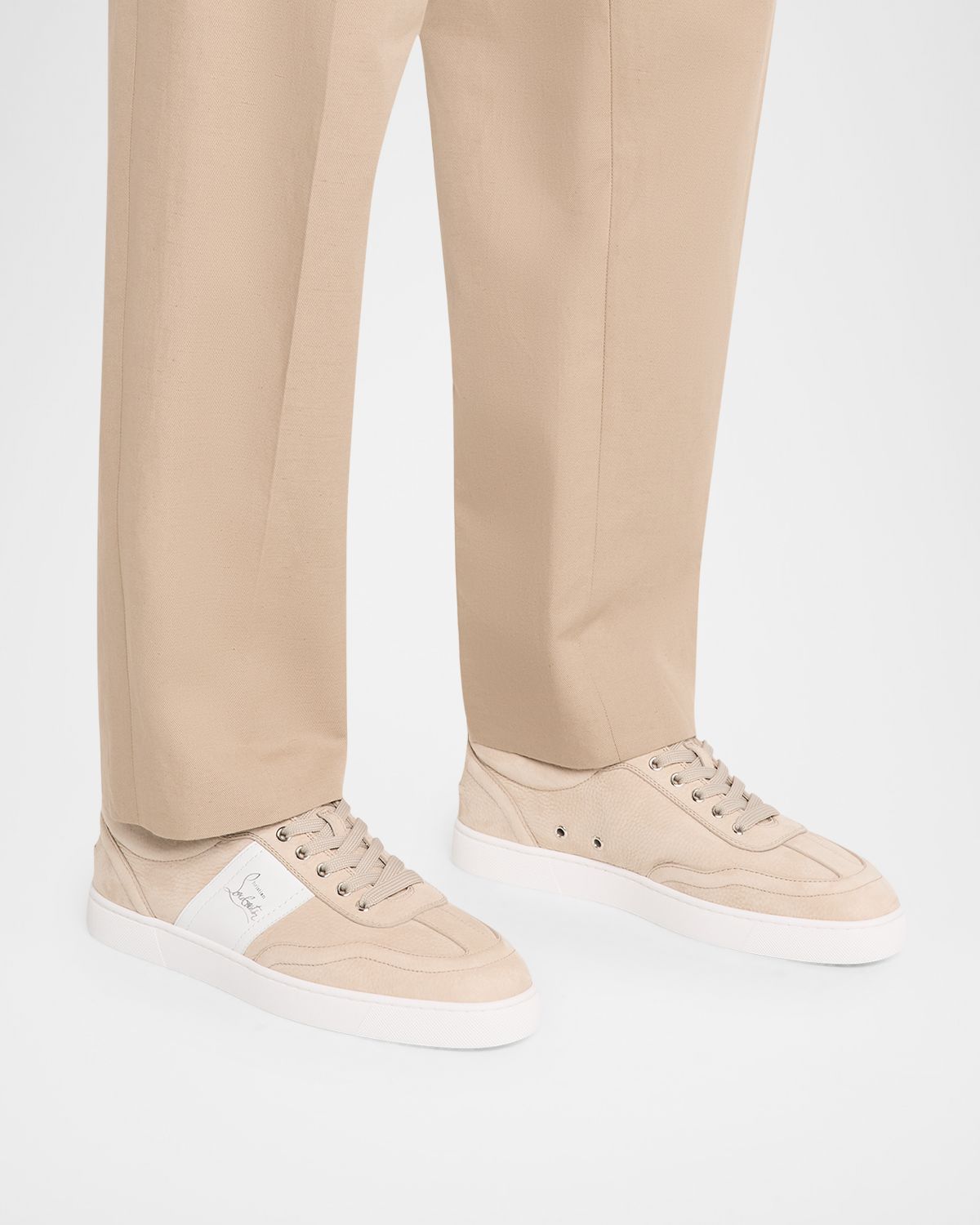 Christian Louboutin Men 's Retero Nubuck Leather Low-Top Sneakers | Thumbnail 6