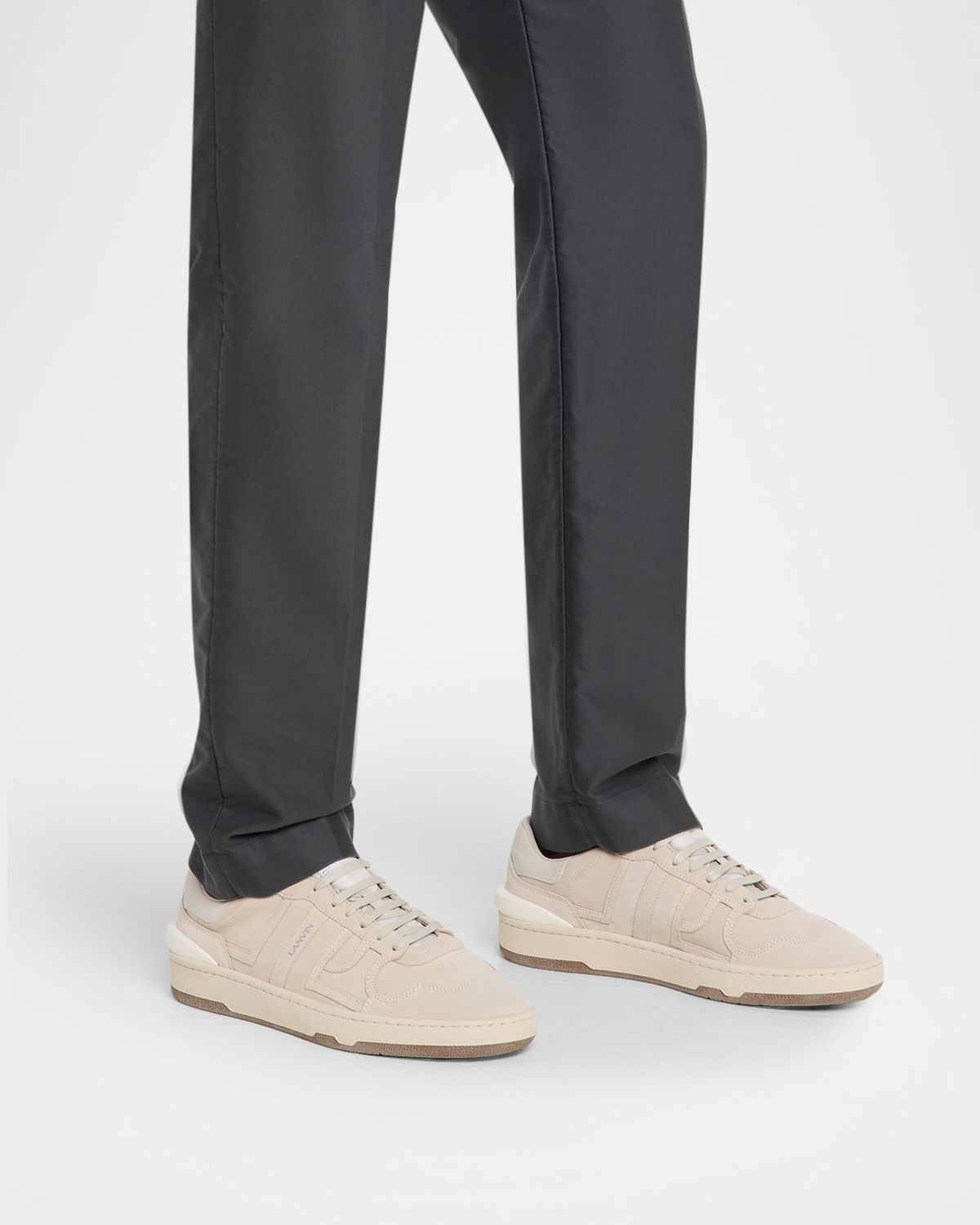Lanvin Men 's Clay Leather and Mesh Low-Top Sneakers