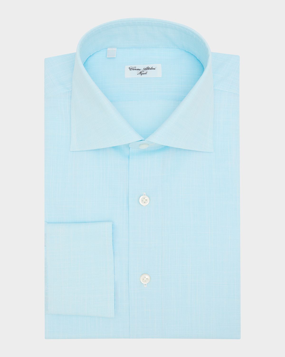 Cesare Attolini Men 's Slubbed Check Cotton Dress Shirt | Thumbnail 3 Cesare Attolini Men 's Slubbed Check Cotton Dress Shirt | Thumbnail 3
