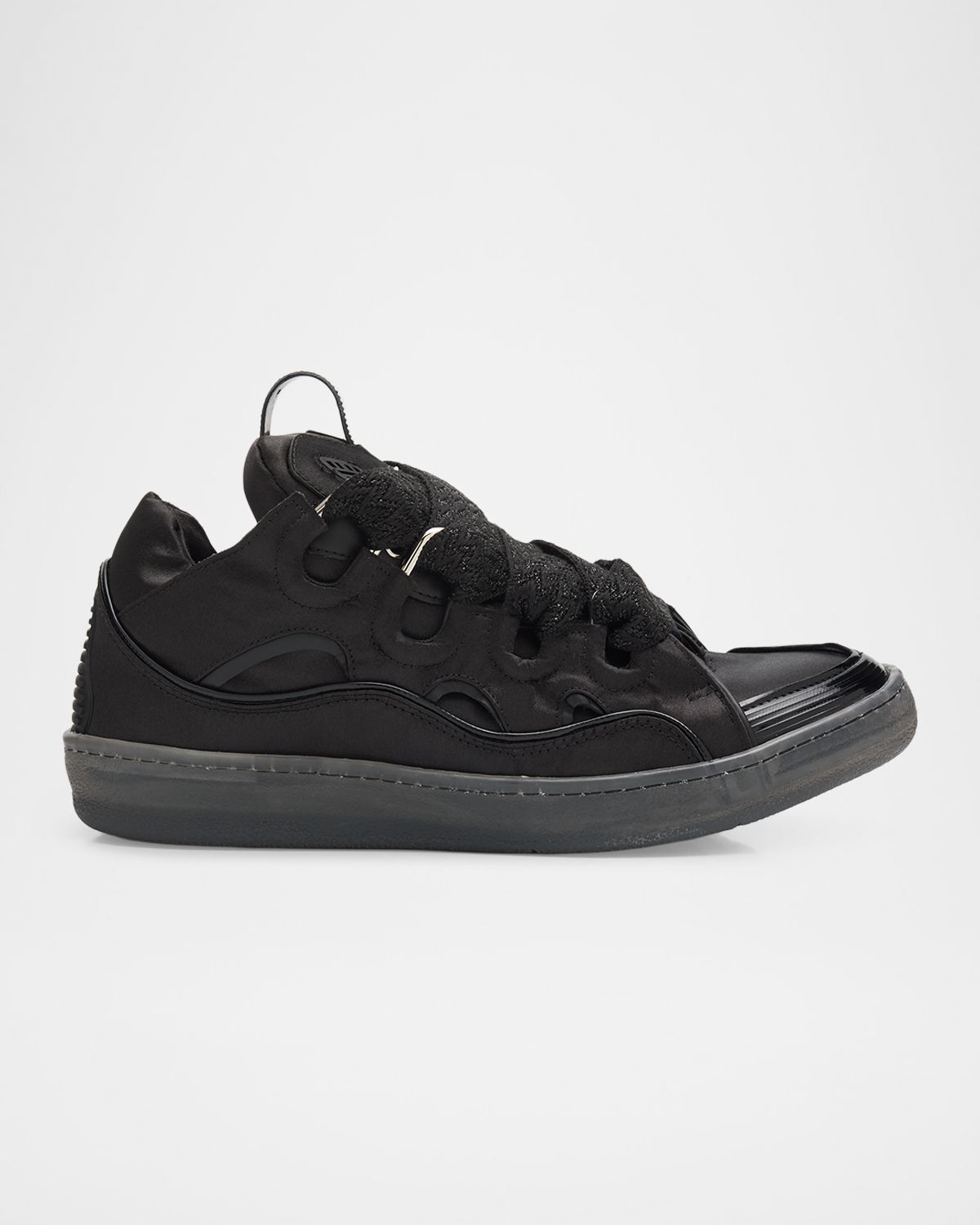Lanvin Men 's Curb Satin Leather Oversized Sneakers