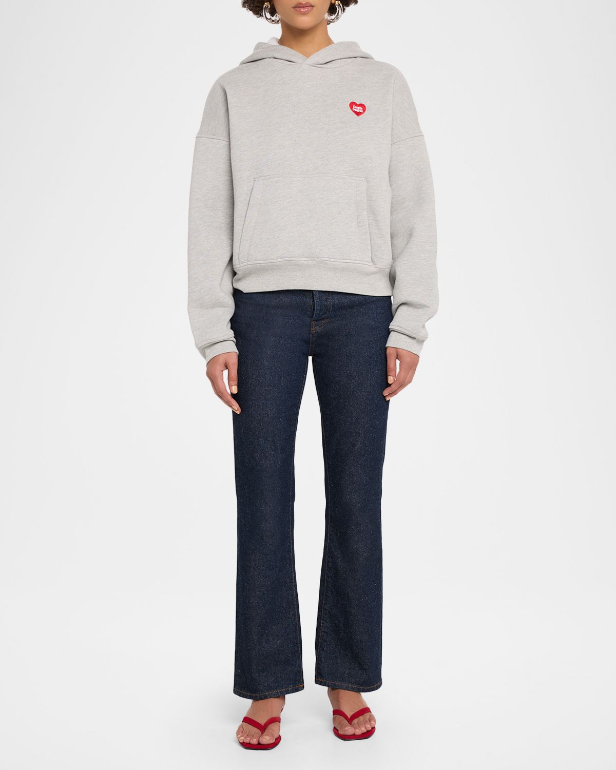 Favorite Daughter Logo Heart Embroidered Hoodie