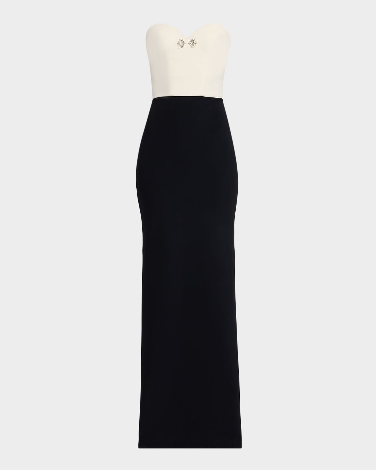 Chiara Boni La Petite Robe Renta Strapless Two-Tone Column Gown
