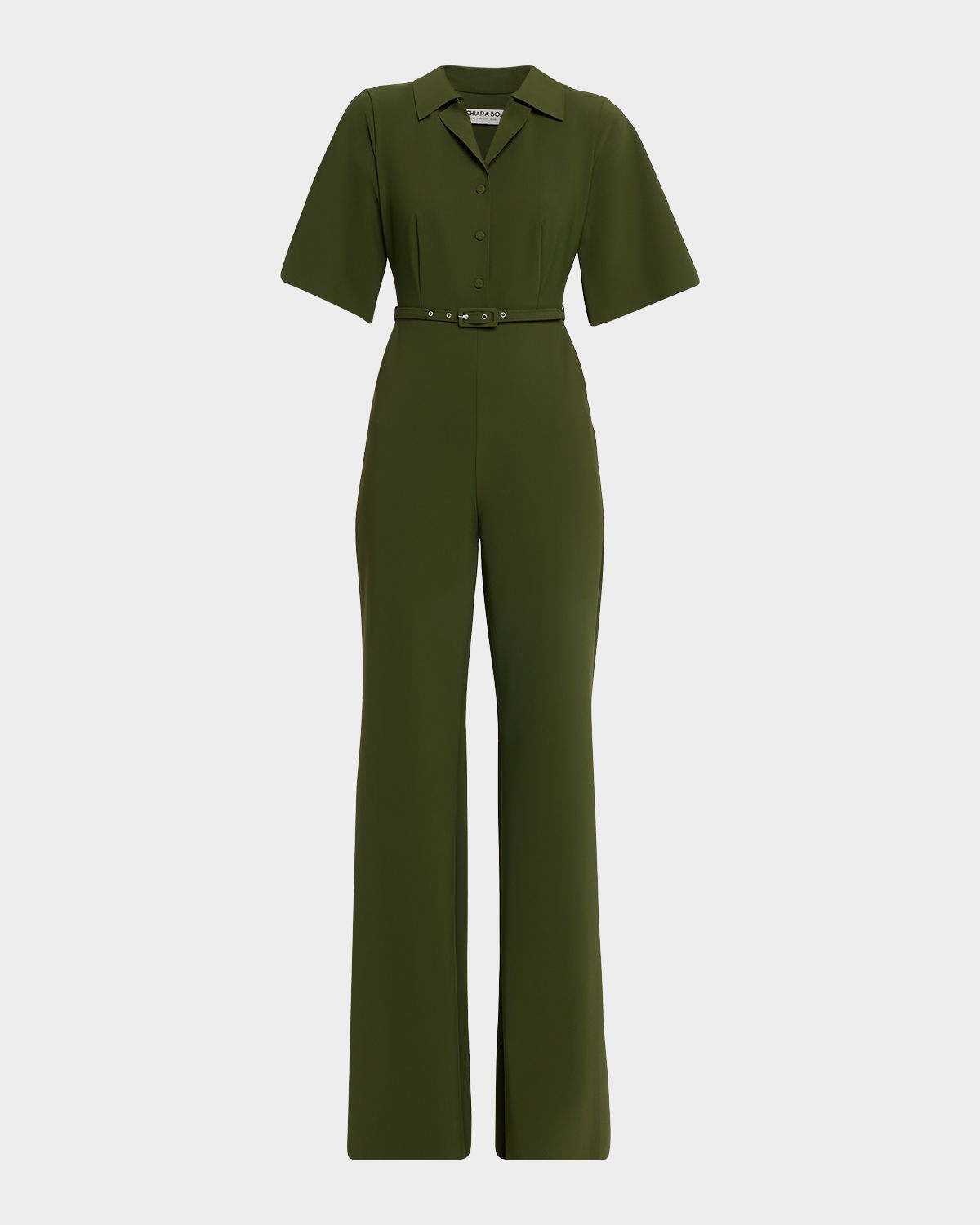 Chiara Boni La Petite Robe Naho Belted Straight-Leg Jumpsuit