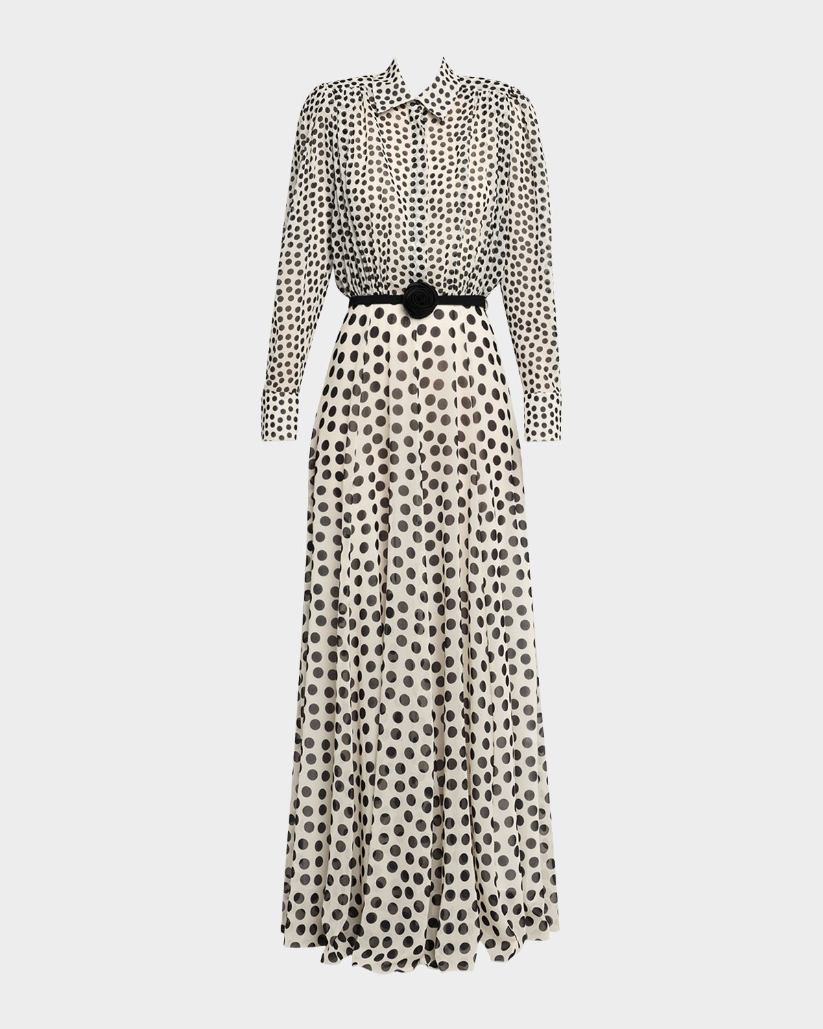 Chiara Boni La Petite Robe Liyan Belted Polka Dot Maxi Dress
