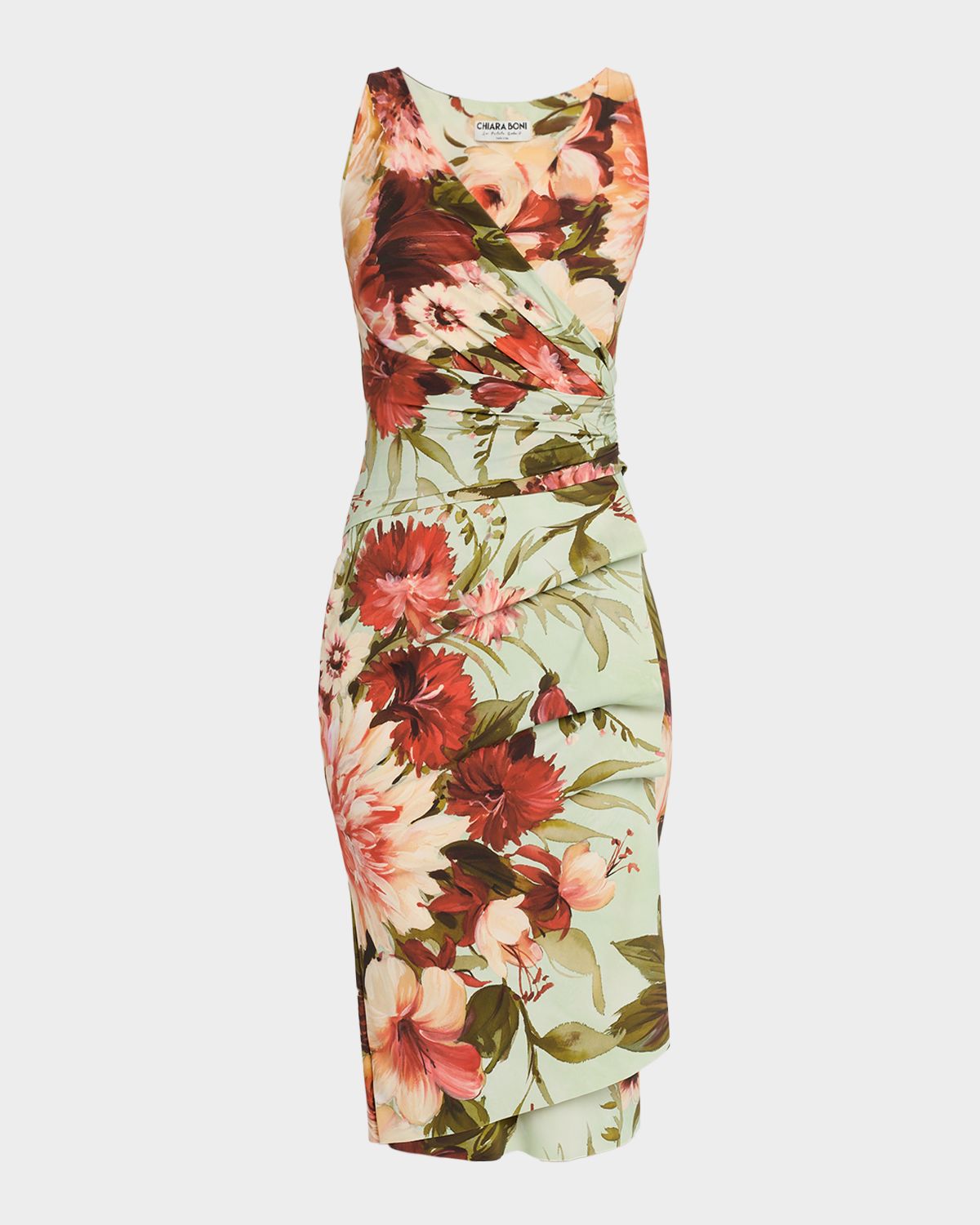 Chiara Boni La Petite Robe Isoshi Floral-Print Faux Wrap Midi Dress