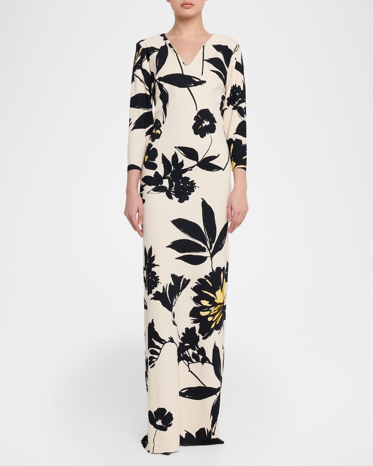 Chiara Boni La Petite Robe Tsuya Floral-Print Column Gown