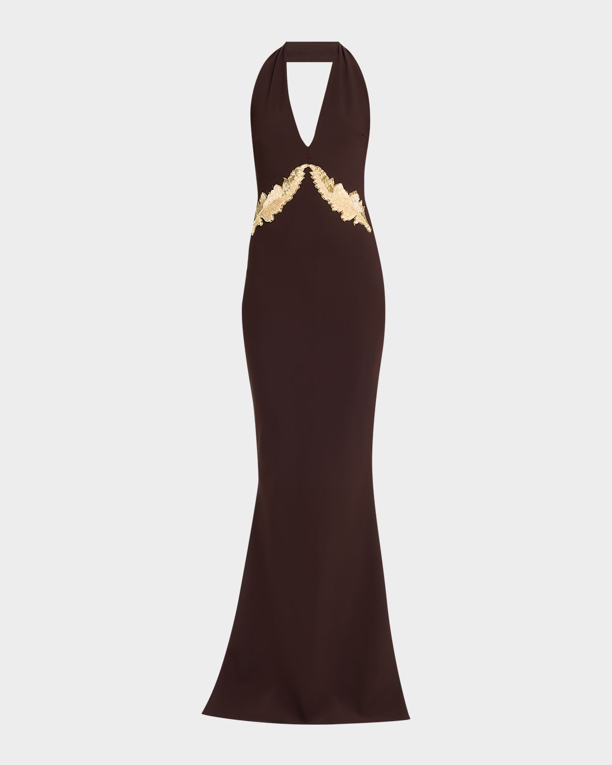 Chiara Boni La Petite Robe Yanar Beaded Mermaid Halter Gown