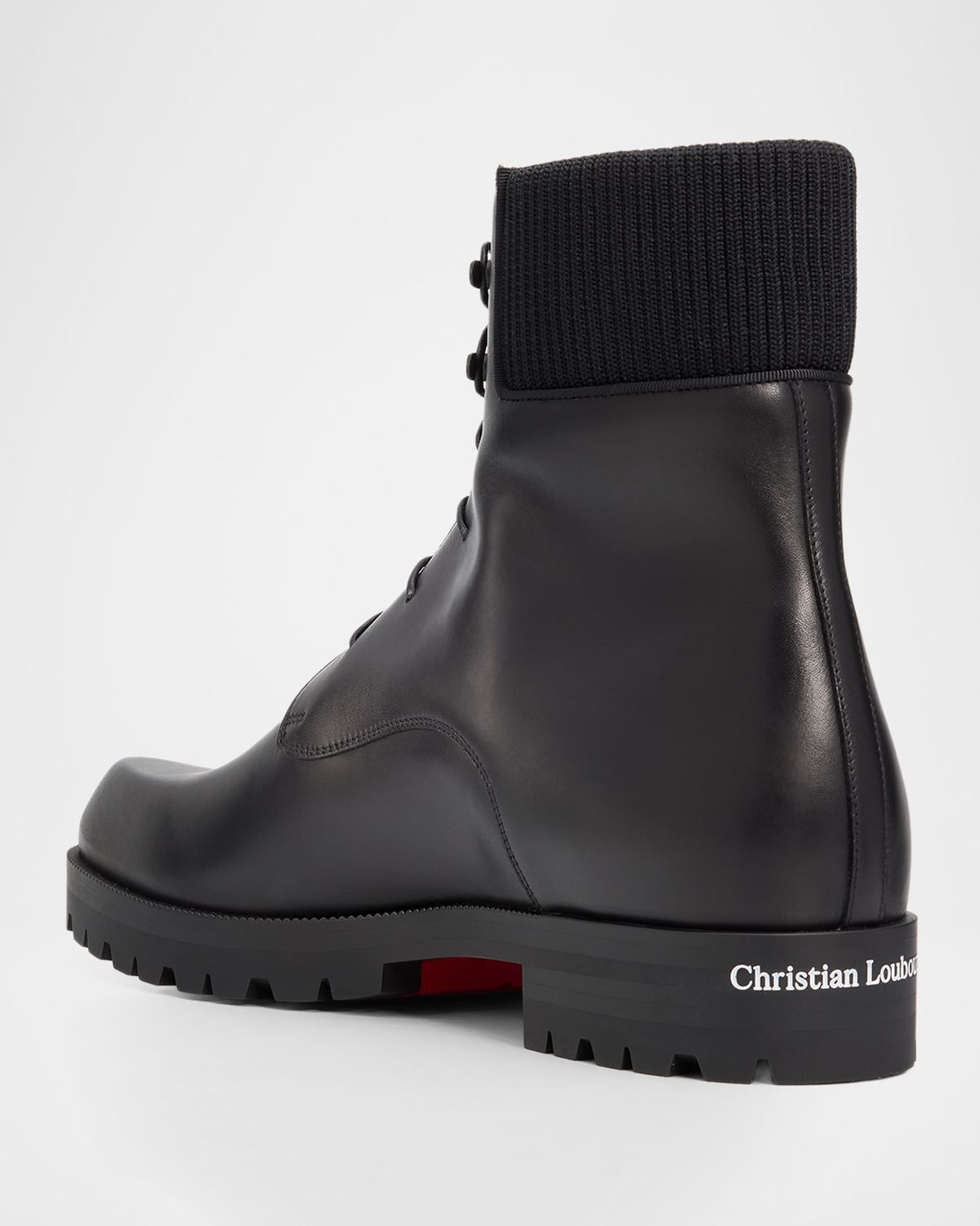 Christian Louboutin Men 's Trapman Leather Lug Sole Lace-Up Boots | Thumbnail 4 Christian Louboutin Men 's Trapman Leather Lug Sole Lace-Up Boots | Thumbnail 4