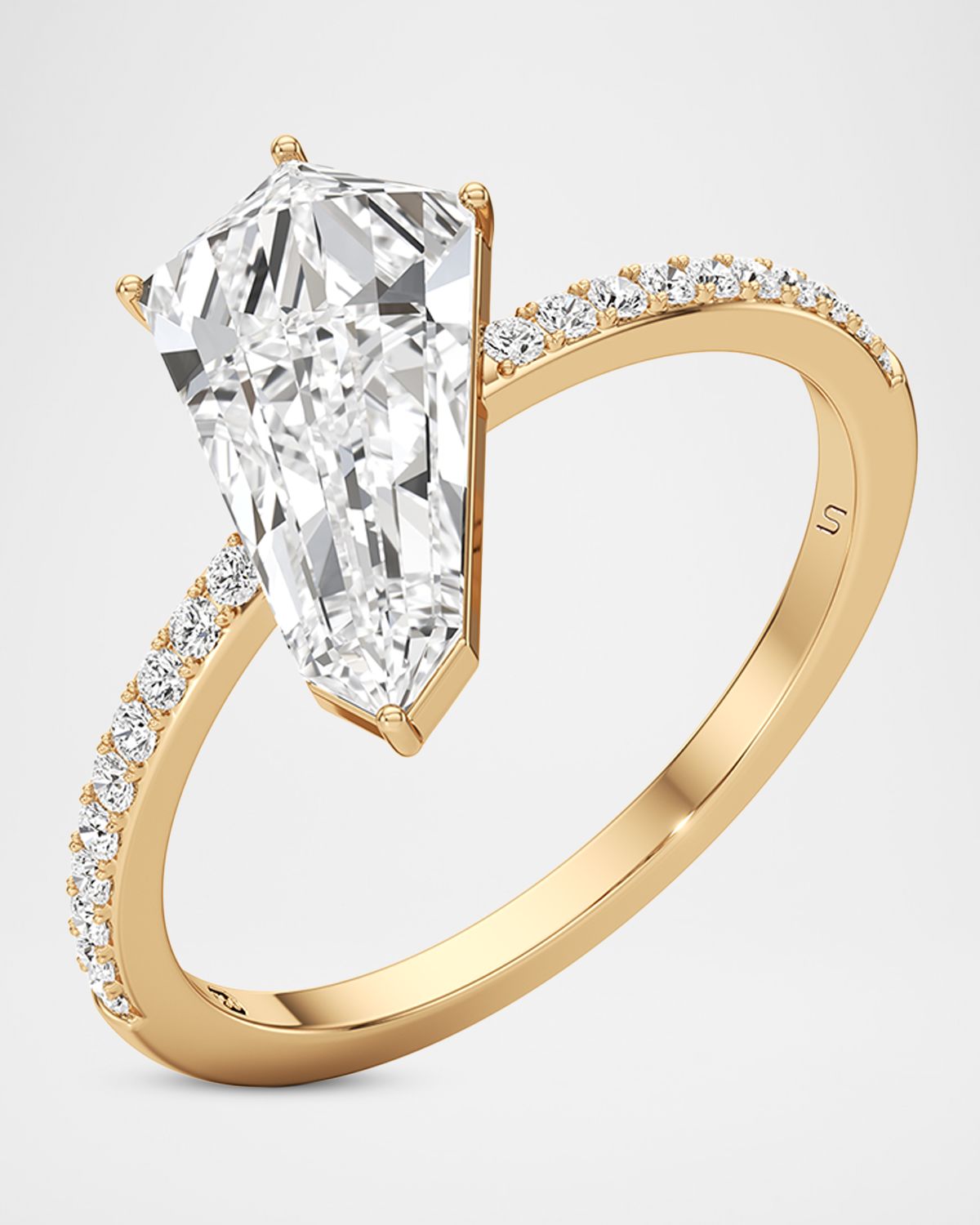 Unsaid Phoenix Lab-Grown Diamond Solitaire Slant Ring in 18K Yellow Gold