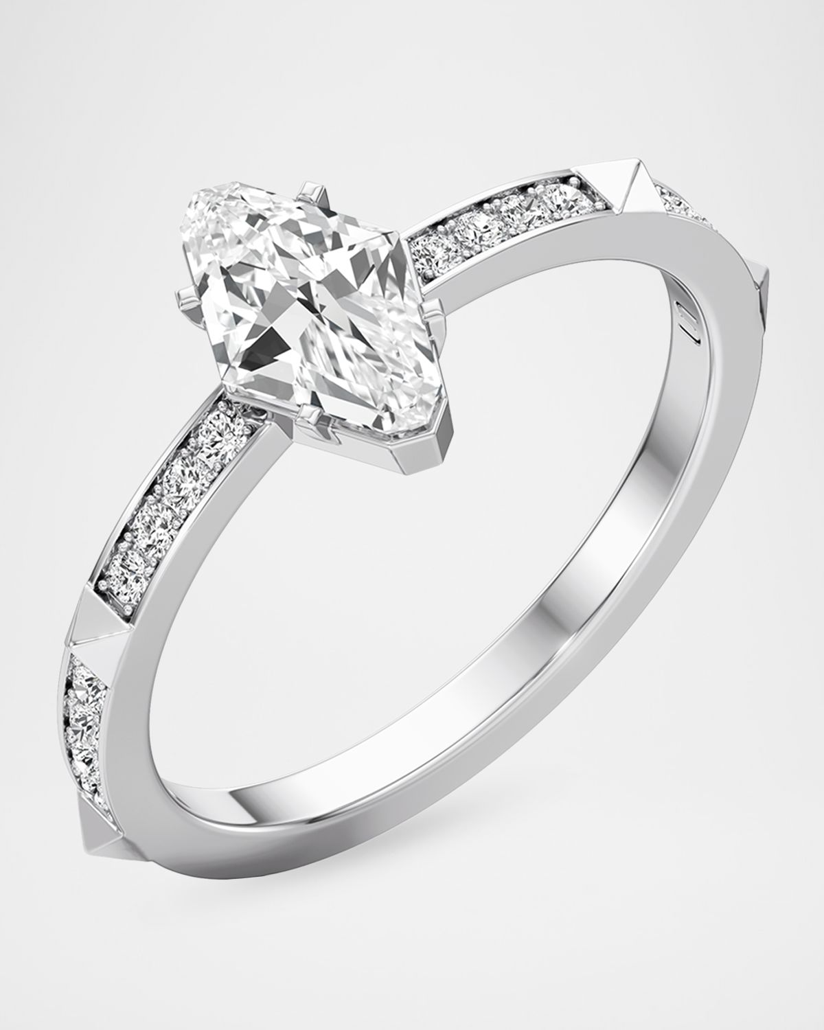 Unsaid Armor Long Trilliant Lab-Grown Diamond Pave Ring
