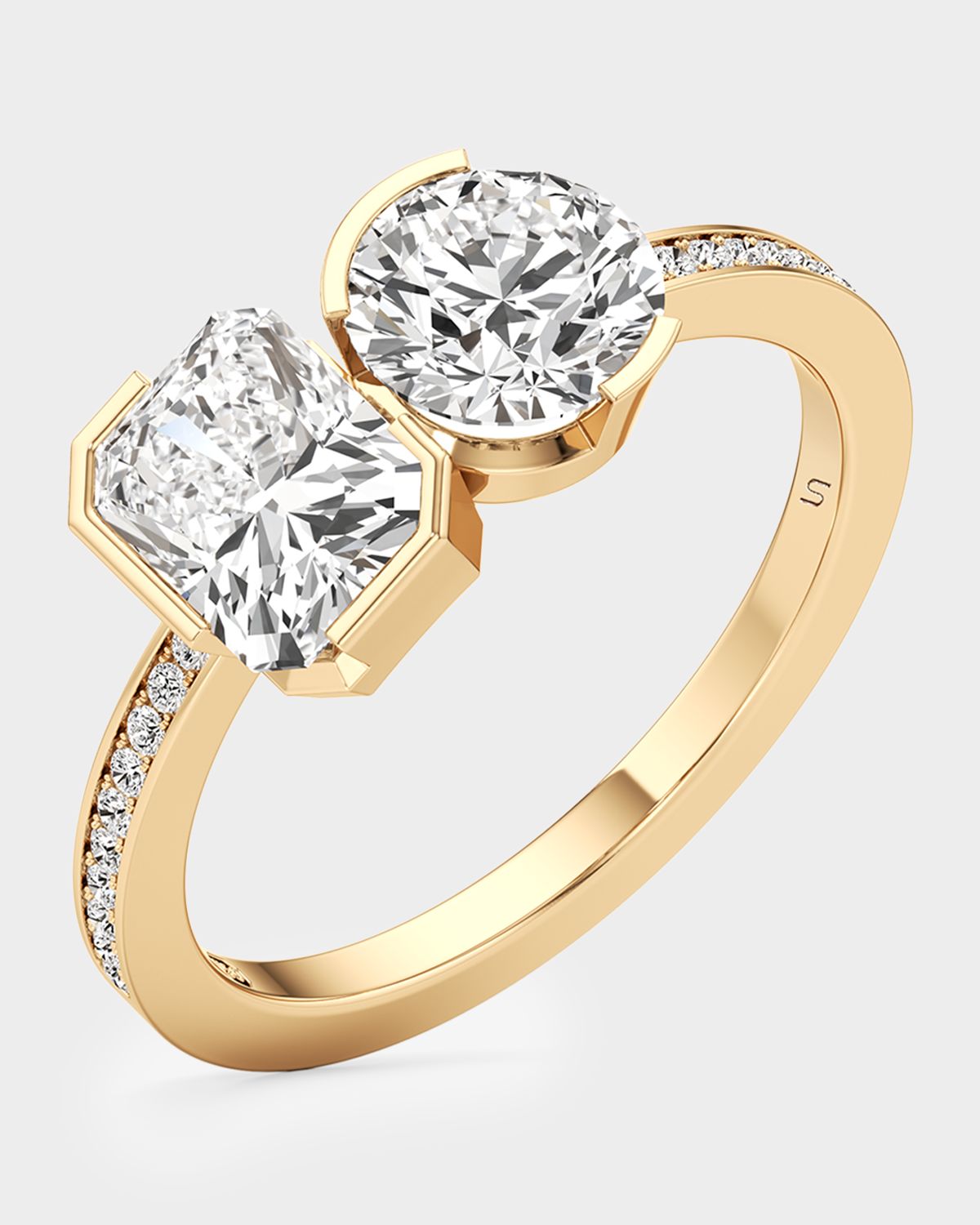 Unsaid Meta Radiant-Round Lab-Grown Diamond Pave Ring in 18K Yellow Gold