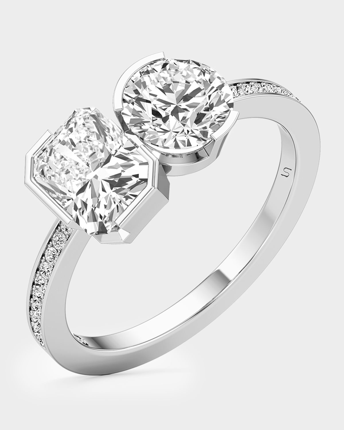 Unsaid Meta Radiant-Round Lab-Grown Diamond Pave Ring in 18K White Gold