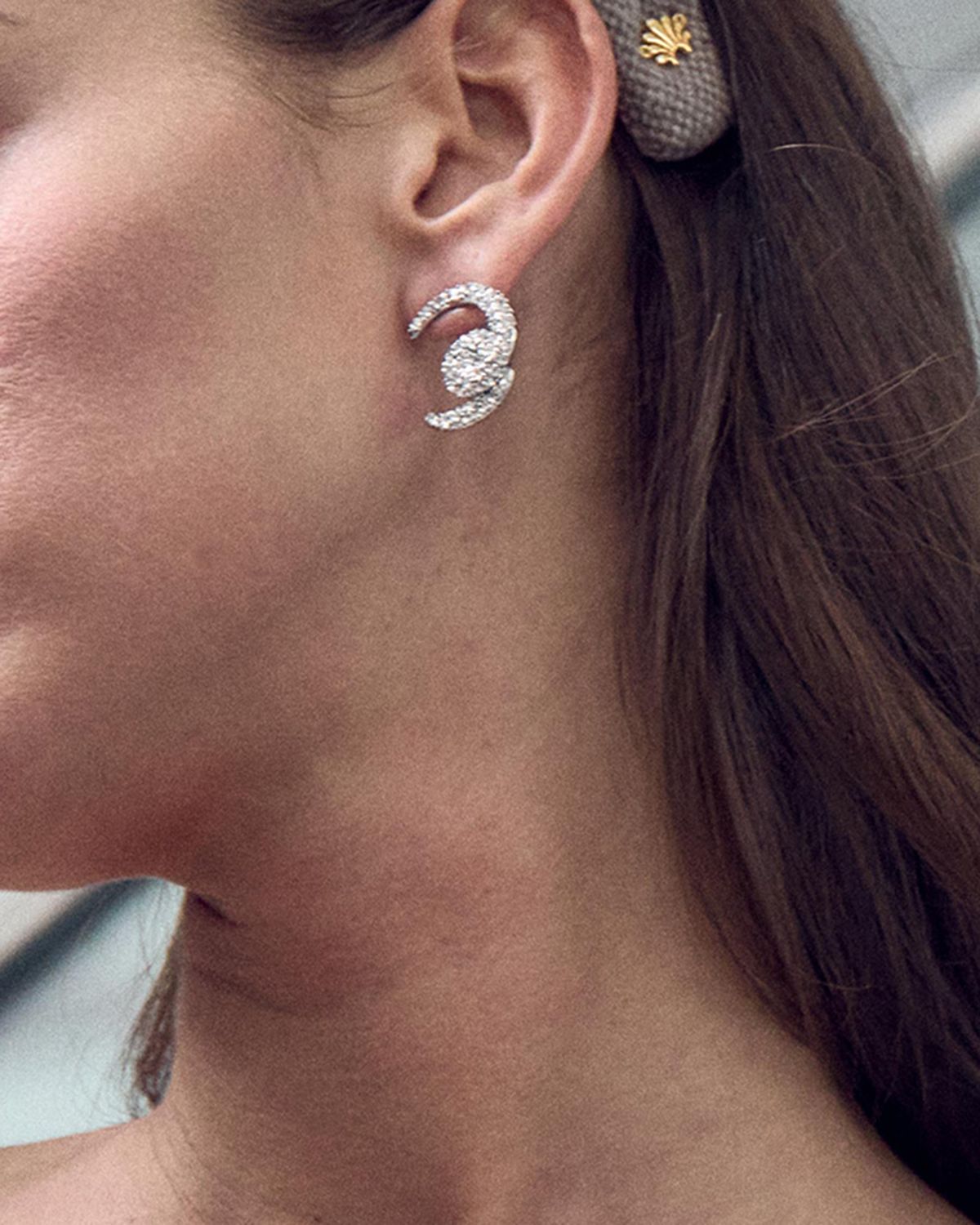 Lele Sadoughi Crystal Loop-De-Loop Pave Brooch