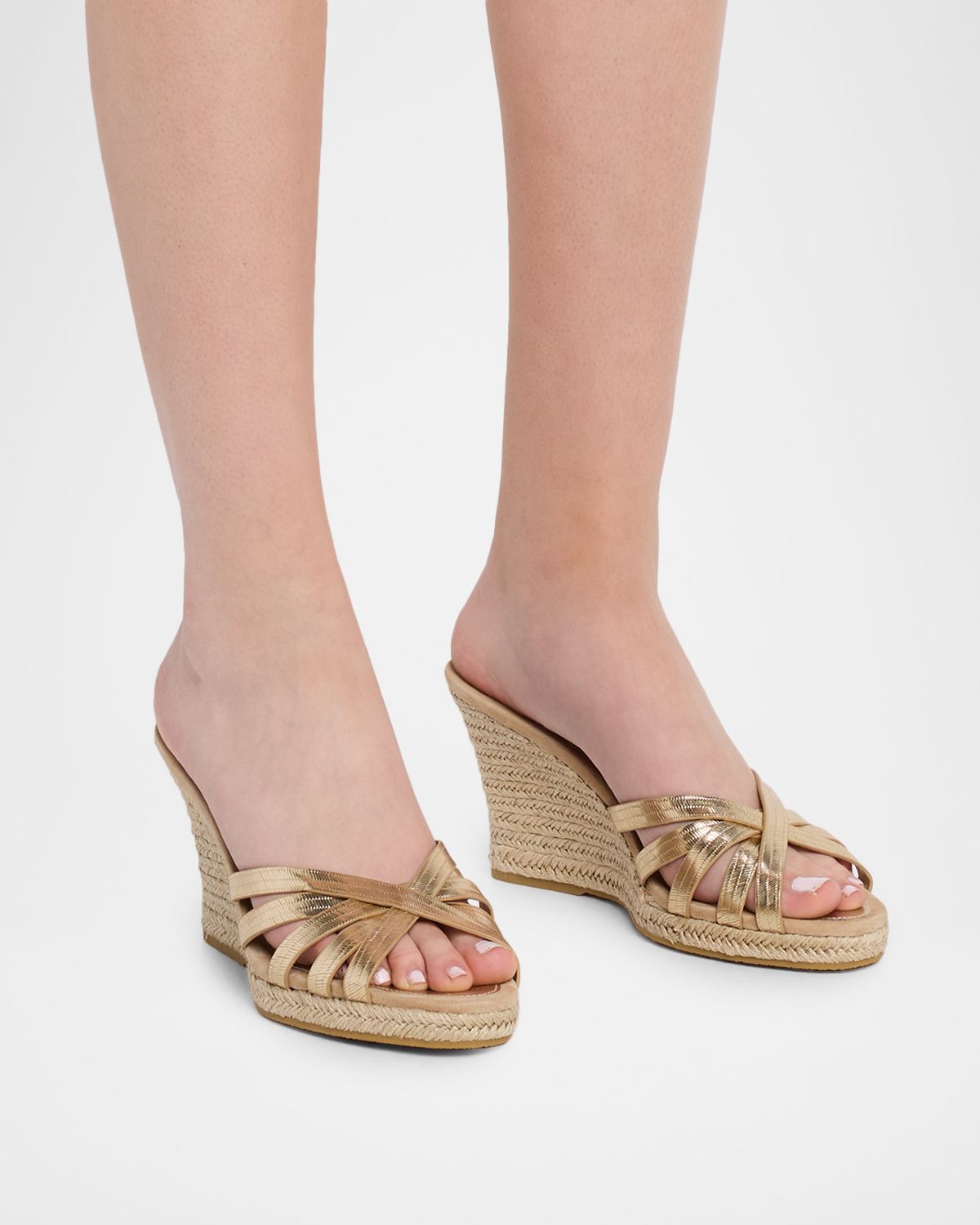 Veronica Beard Phylina Leather Espadrille Wedge Sandals