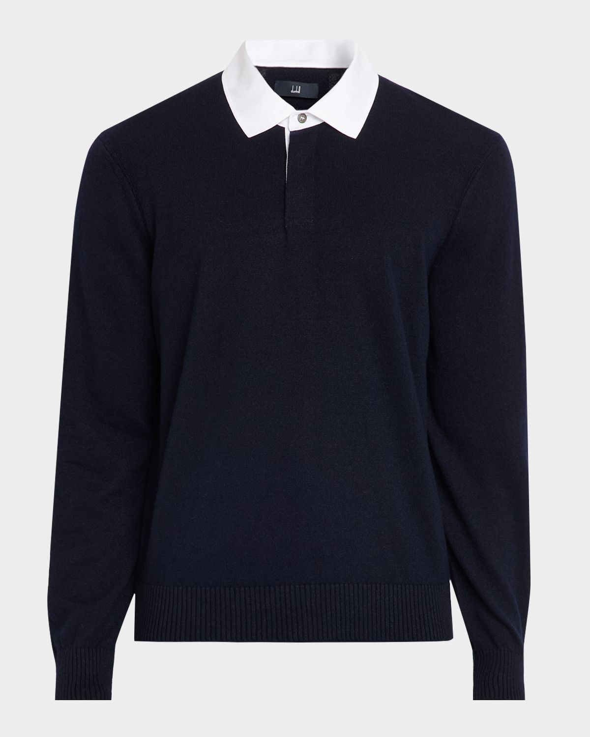 dunhill Men 's Shirt-Collar Cashmere-Blend Knit Polo Sweater | Thumbnail 6 dunhill Men 's Shirt-Collar Cashmere-Blend Knit Polo Sweater | Thumbnail 6