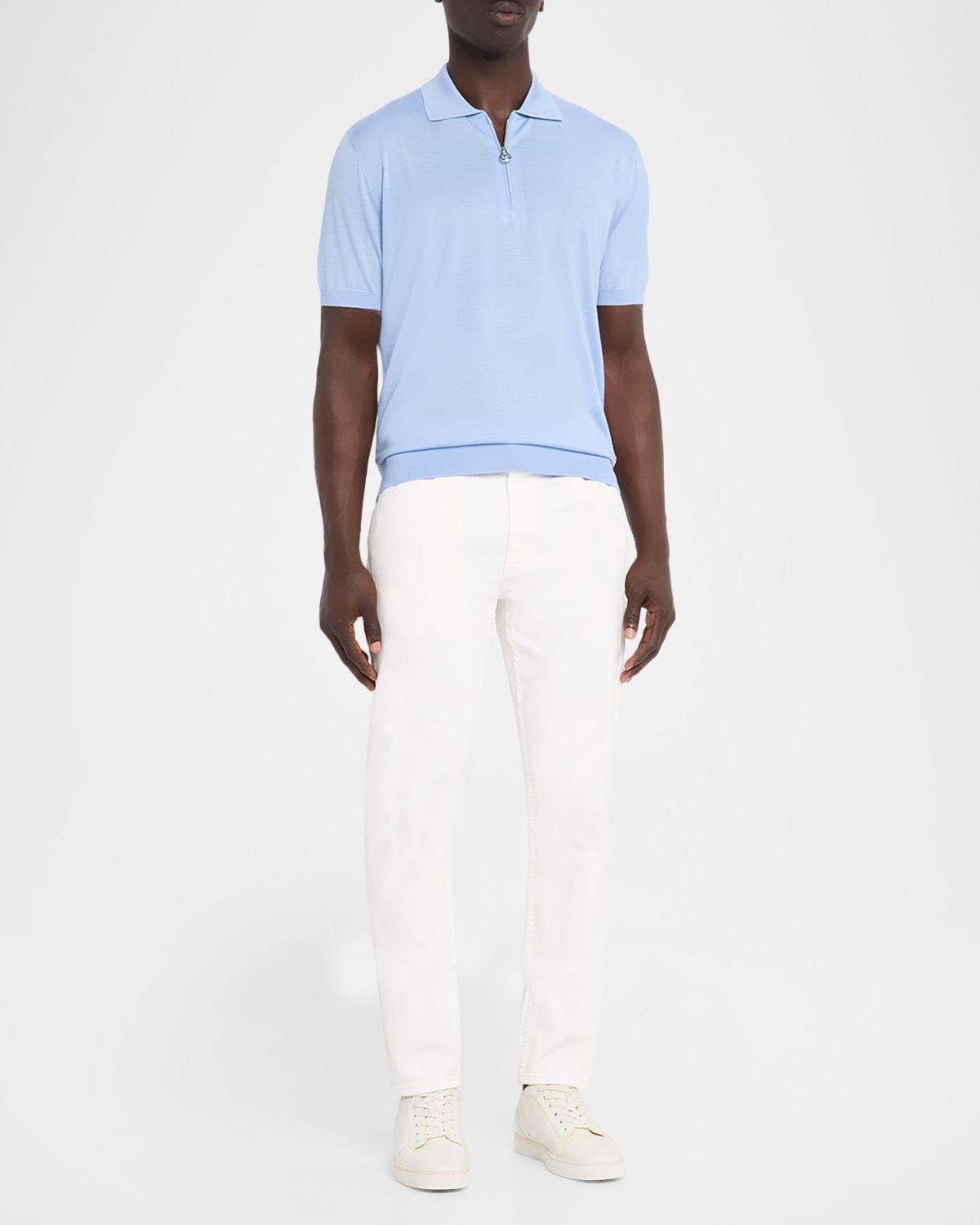 Stefano Ricci Men 's Cashmere, Wool and Silk Quarter-Zip Polo Shirt