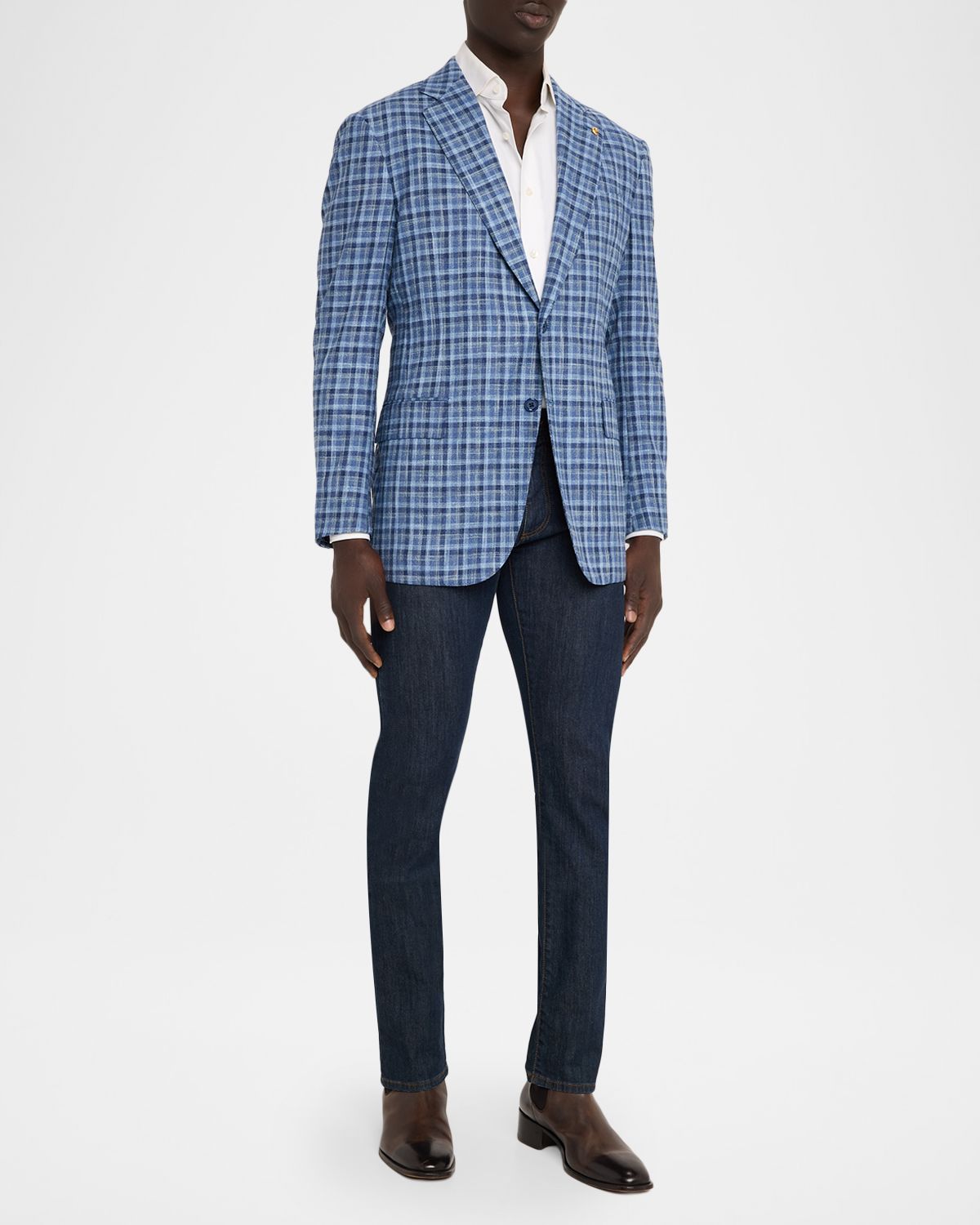 Stefano Ricci Men 's Wool, Silk and Cotton Check Sport Coat