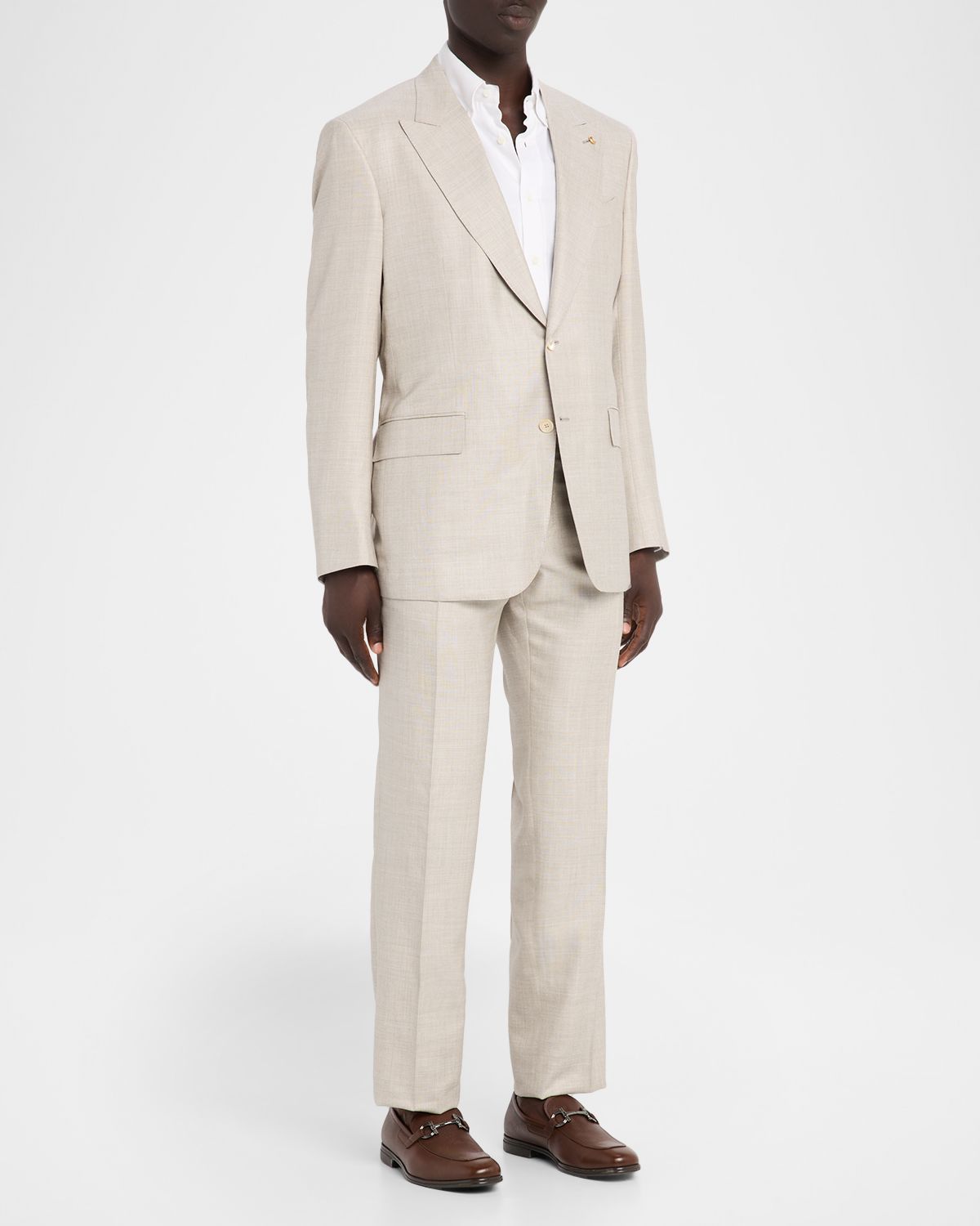 Stefano Ricci Men 's Wool, Silk and Linen Sharkskin Suit