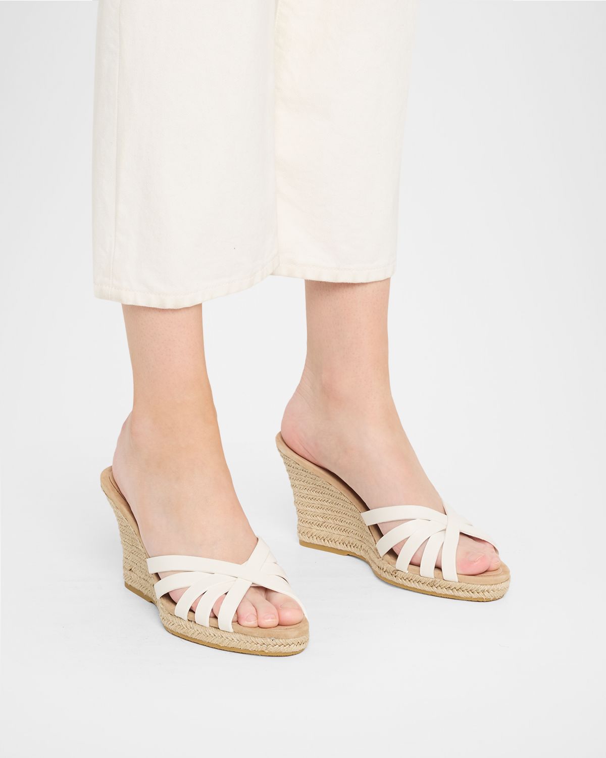 Veronica Beard Phylina Leather Espadrille Wedge Sandals