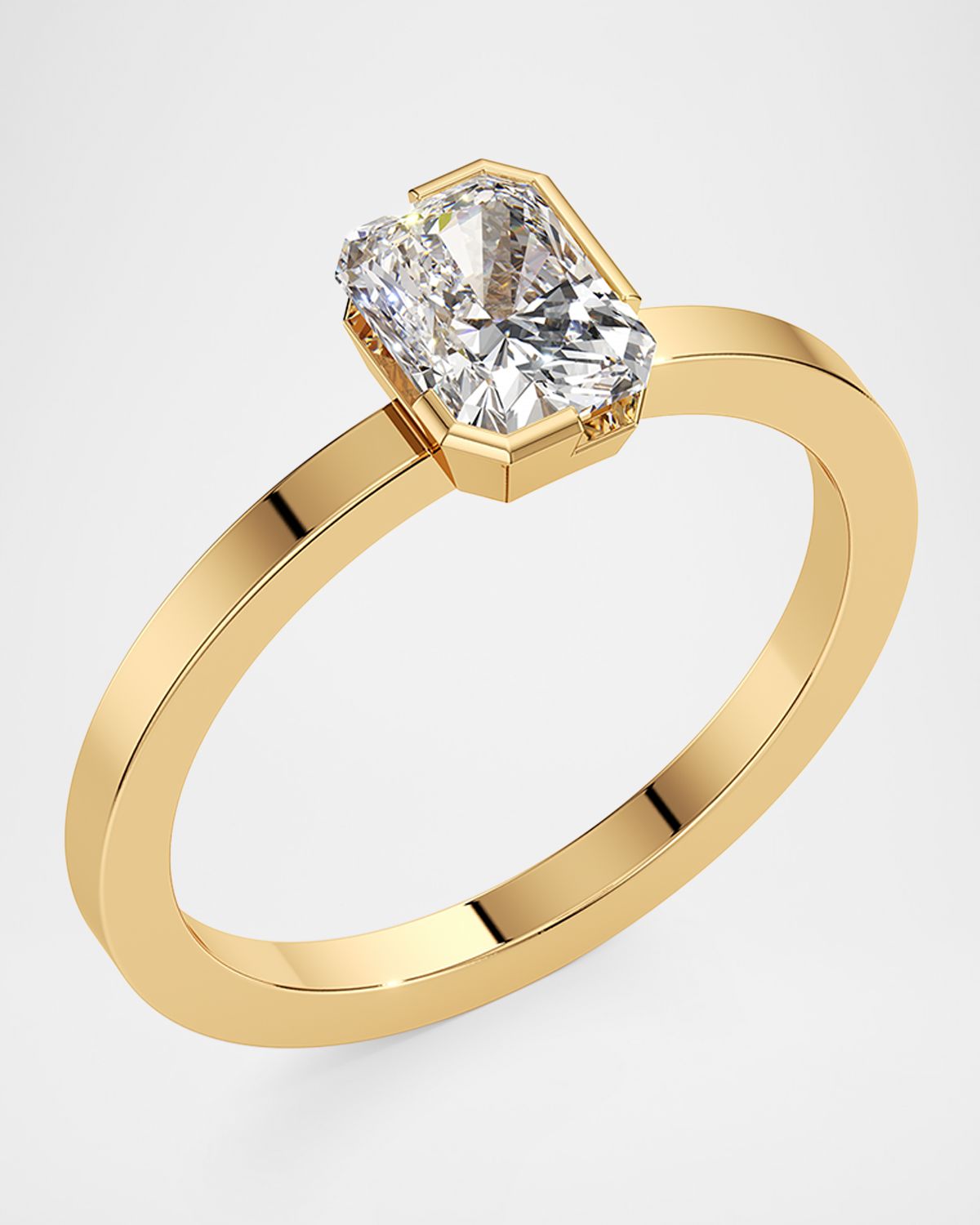 Unsaid Meta Lab-Grown Diamond Radiant Solitaire Ring in 18K Yellow Gold