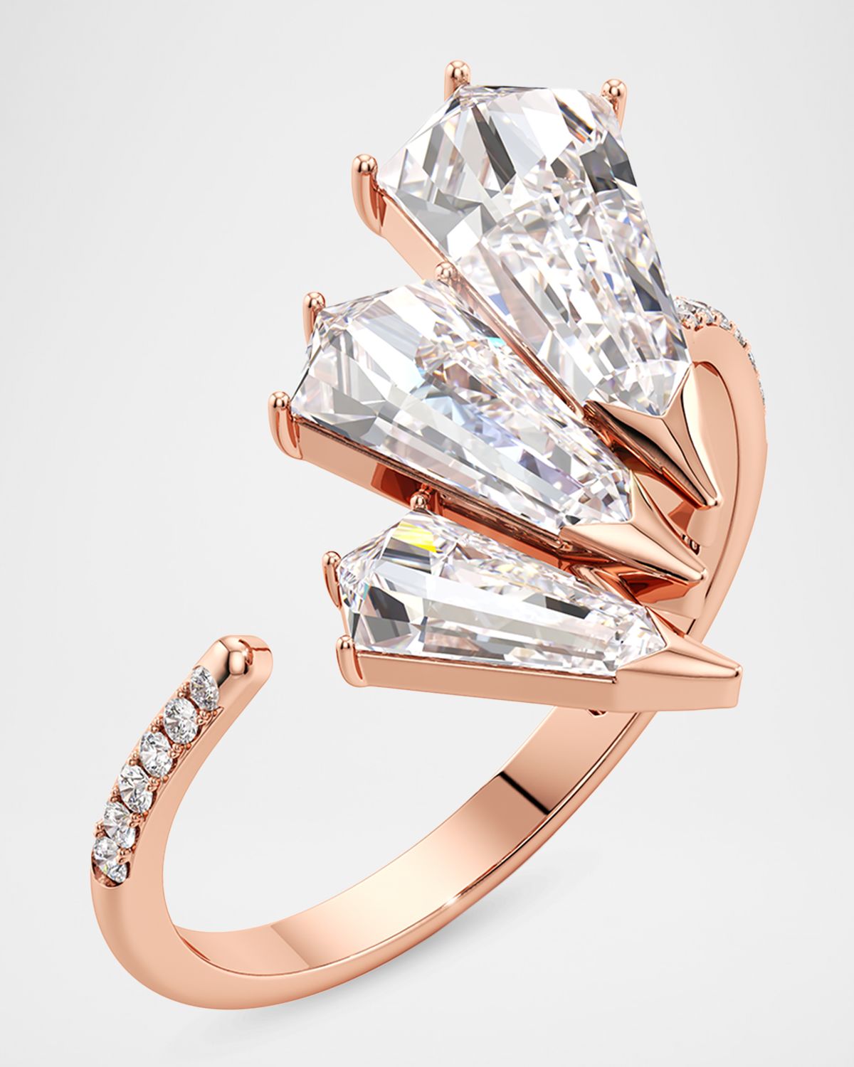 Unsaid Phoenix Lab-Grown Diamond Open Twist Pave Ring