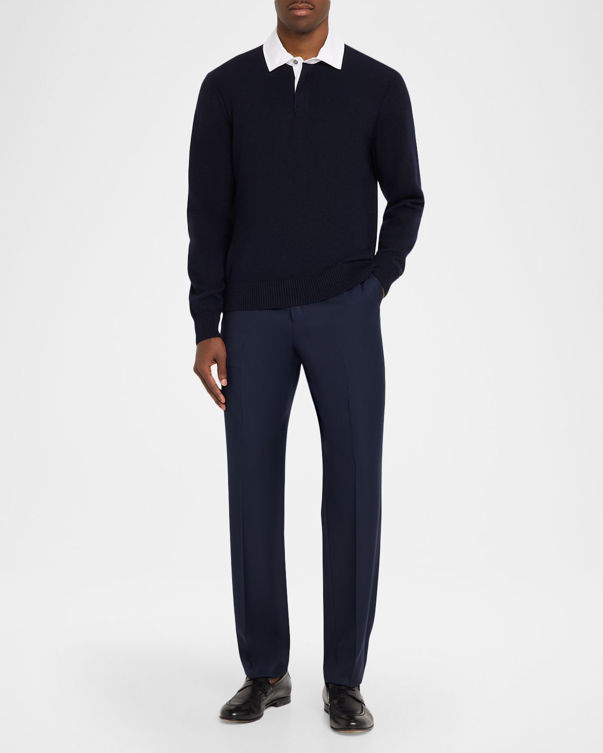 dunhill Men 's Super 170s Wool Flat-Front Trousers