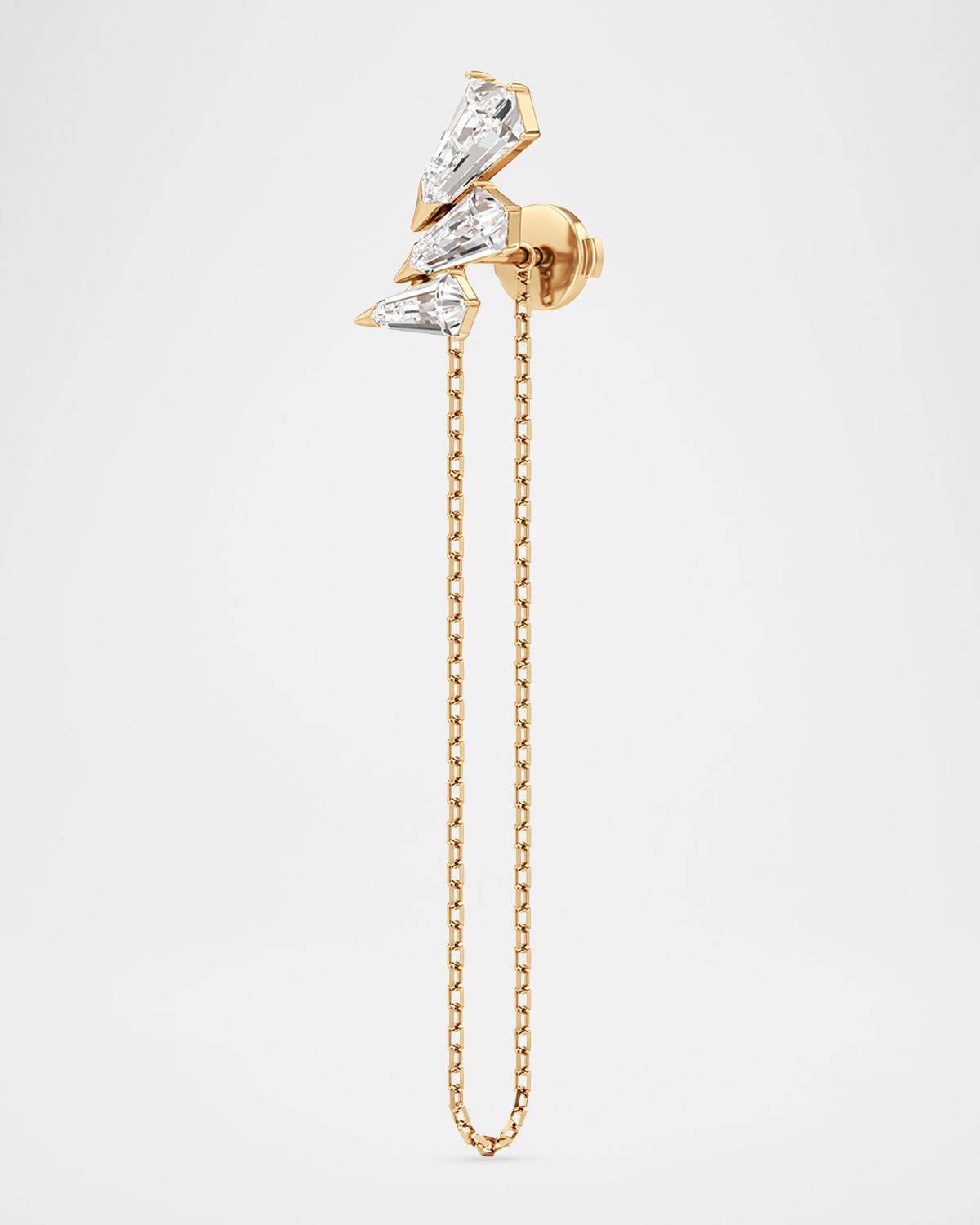 Unsaid Phoenix Lab-Grown Diamond Drop Chain Earring, Single (Left)