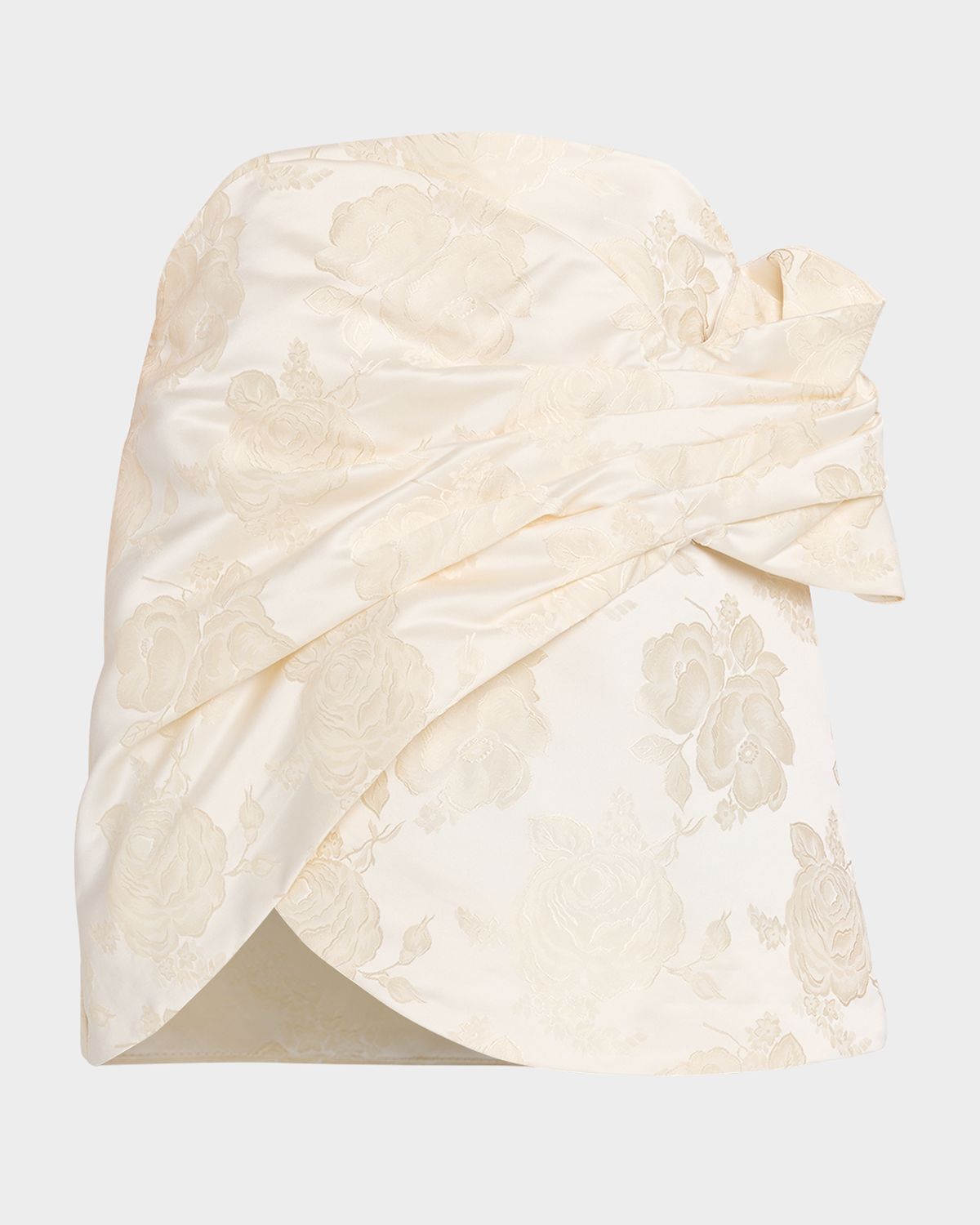 Simone Rocha Gathered Flower Jacquard Strapless Top