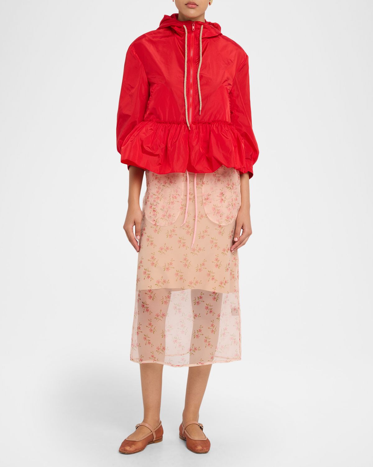Simone Rocha Ruffle Frill Peplum Track Jacket