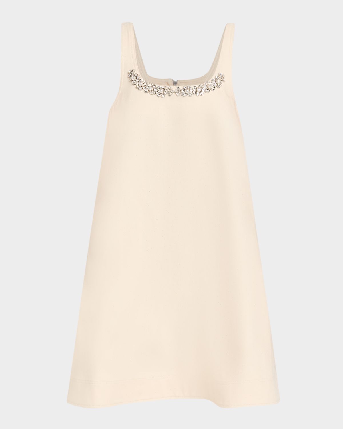 Simone Rocha Crystal Cotton Twill A-Line Mini Dress