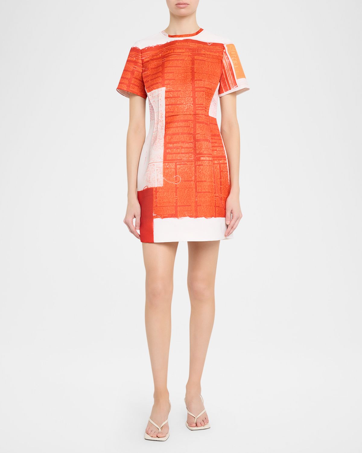 Jason Wu Collection Abstract-Print Matte Duchess Satin Mini Dress