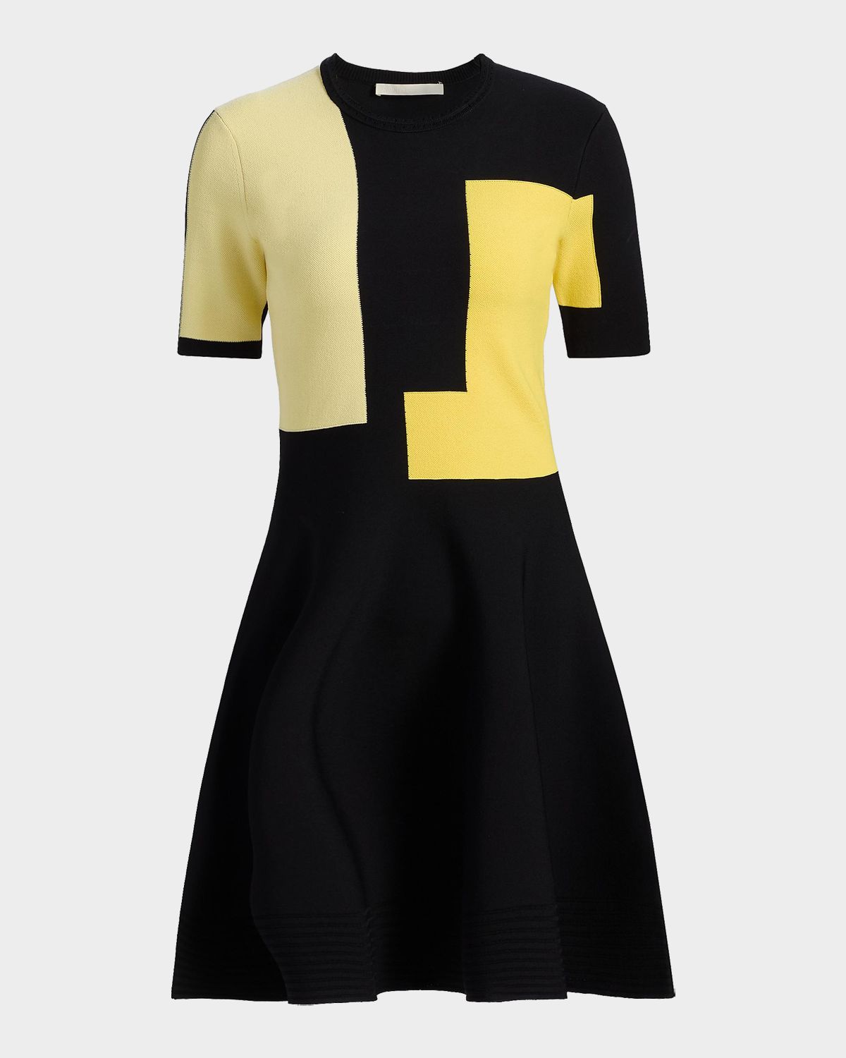 Jason Wu Collection Fit-&-Flare Colorblock Knit Mini Dress