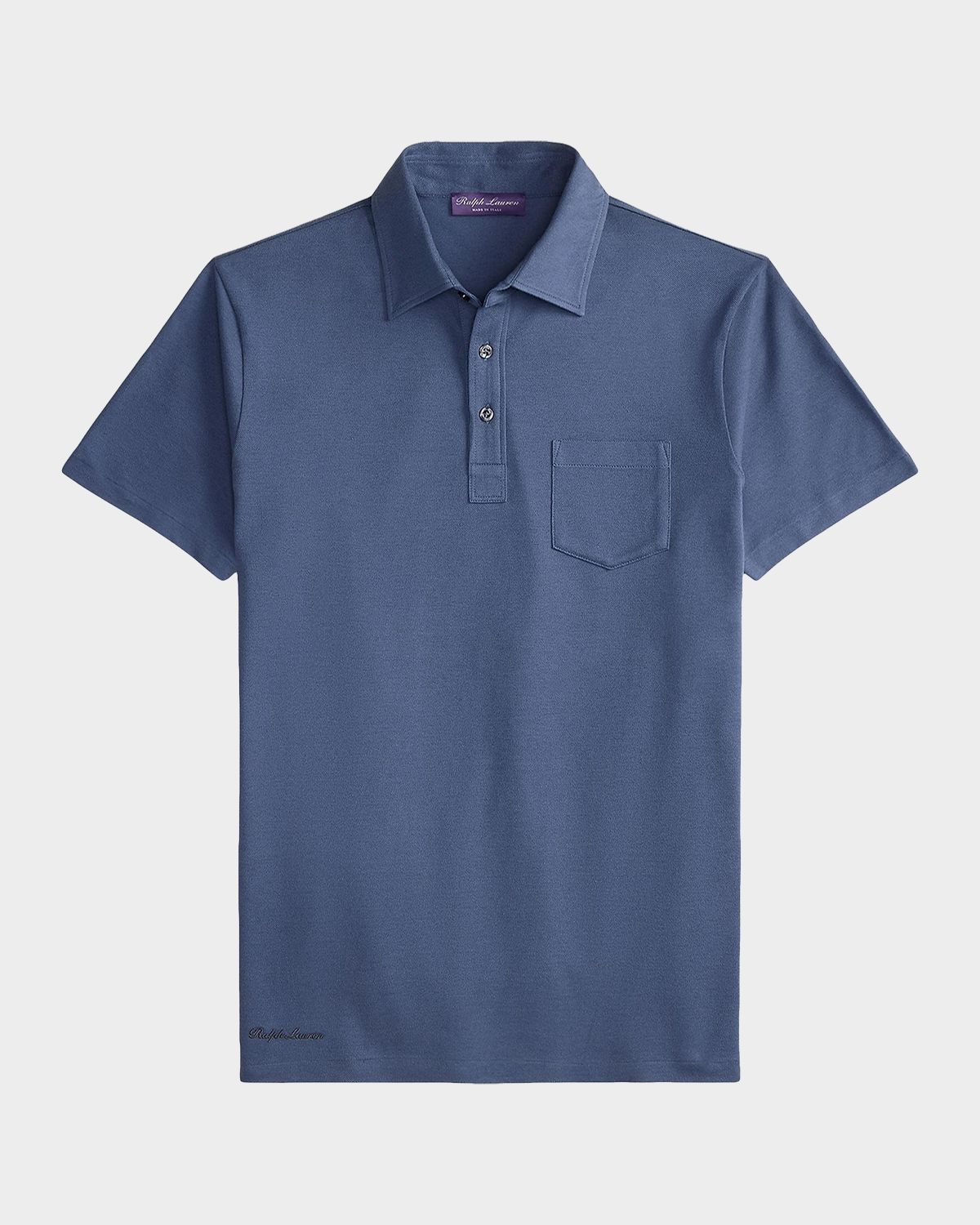 Ralph Lauren Purple Label Men 's Cotton and Cashmere Pocket Polo Shirt