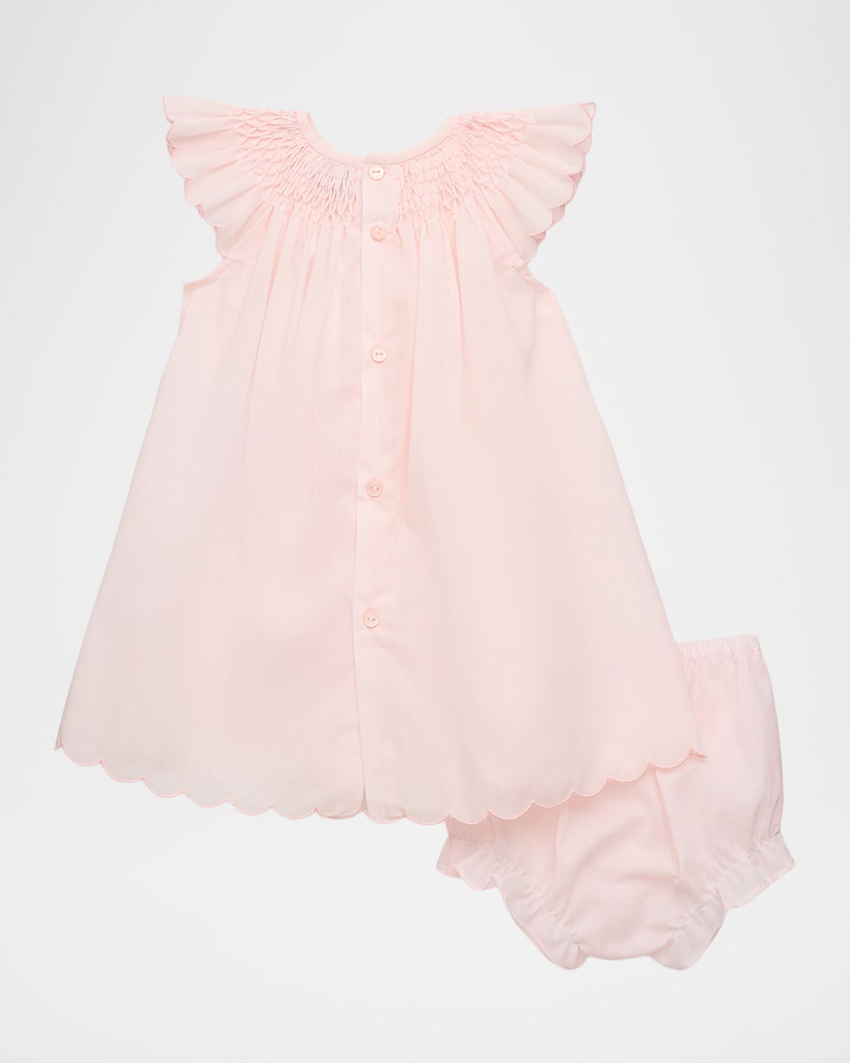 Luli & Me Girl 's Honeycomb Smock Dress & Bloomers Set, Size 3M-24M